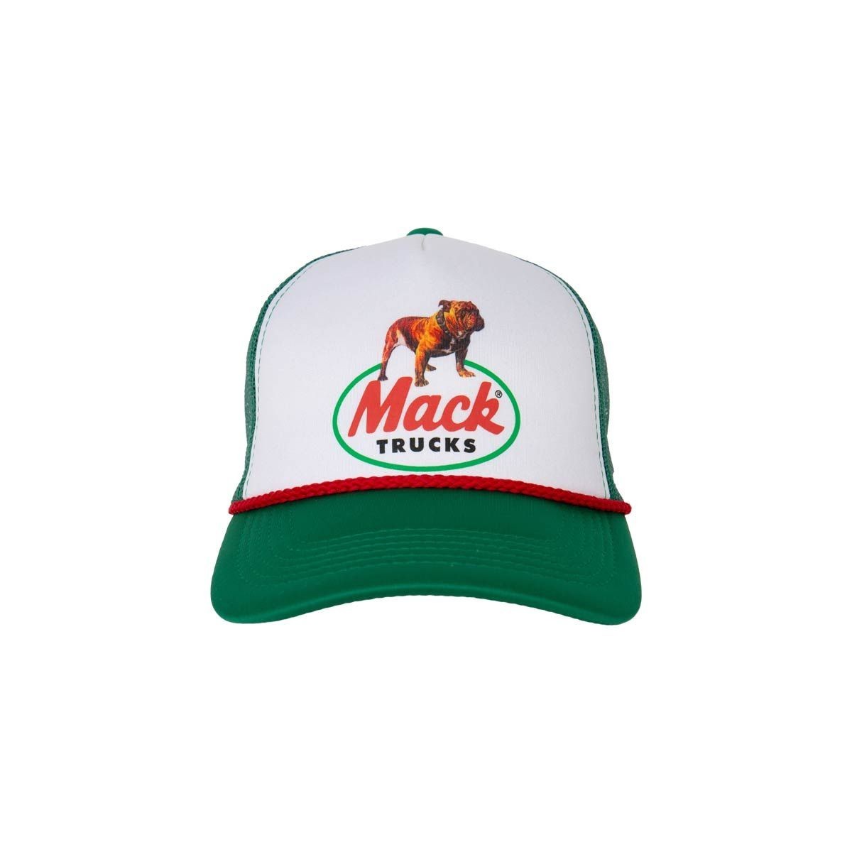 Mack Trucks Retro Foam Trucker Hat Green and White Mesh Cap with Logo Adjustable