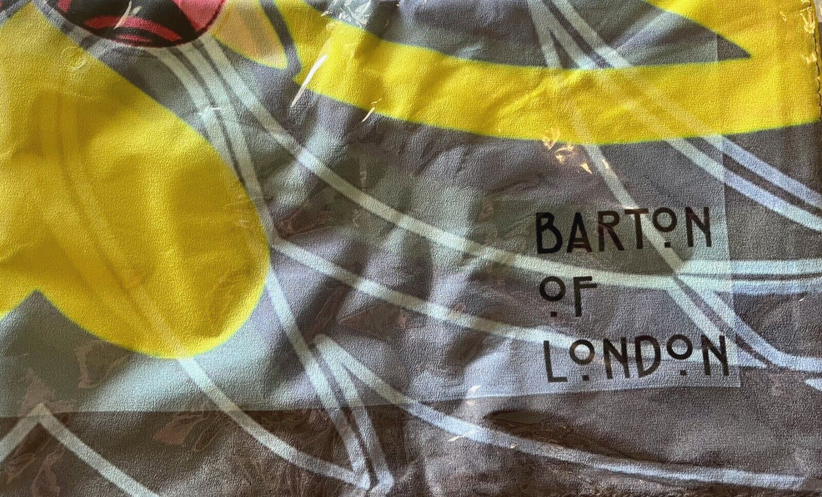 SILK HUGE Designer Scarf NEW Barton London Butterfly Citrus/Orange/Tan 64″X 25″