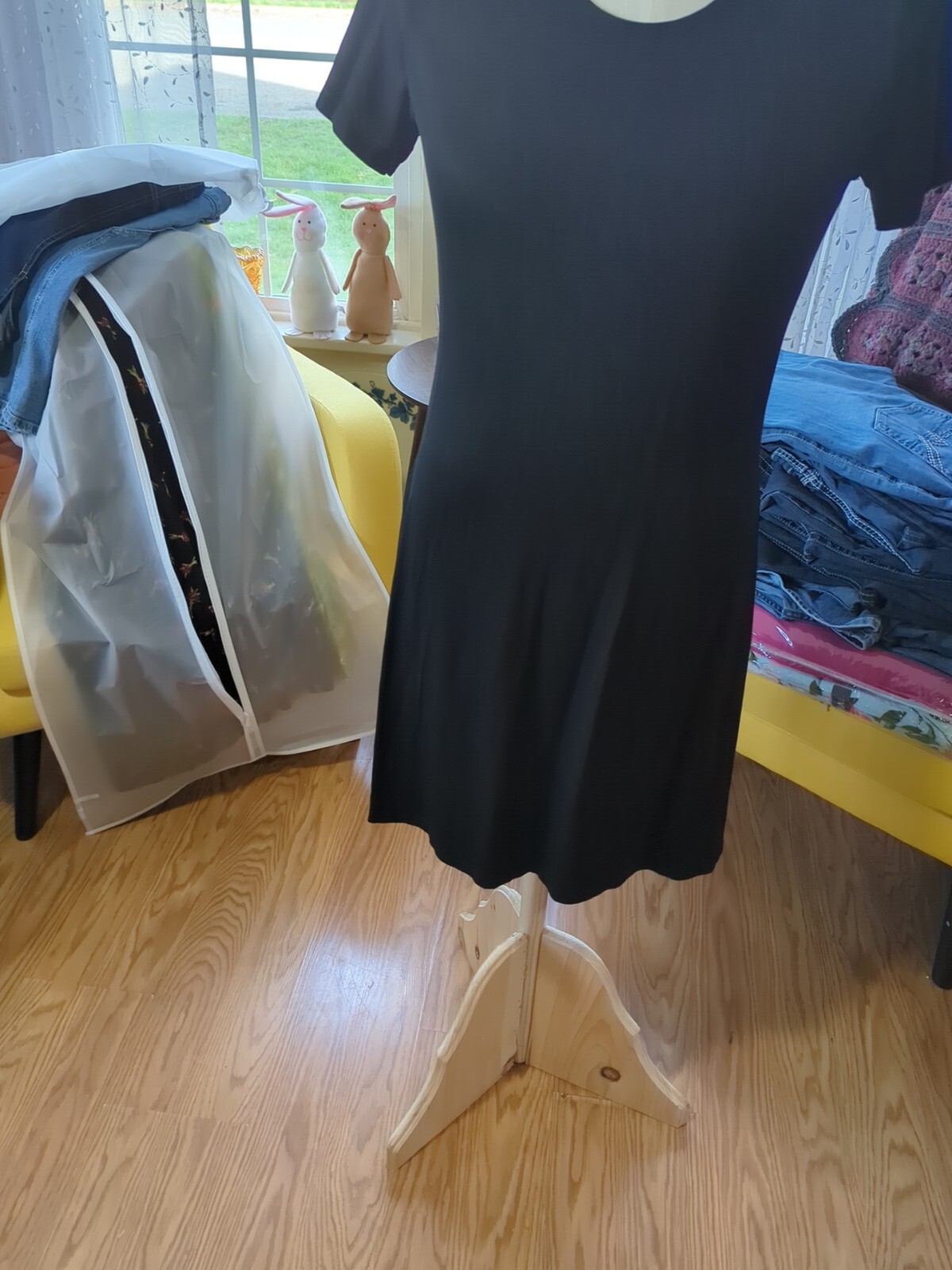 Dressing Clio A Line Little Black Dress Acetate Lycra Handwash Line Dry Made In