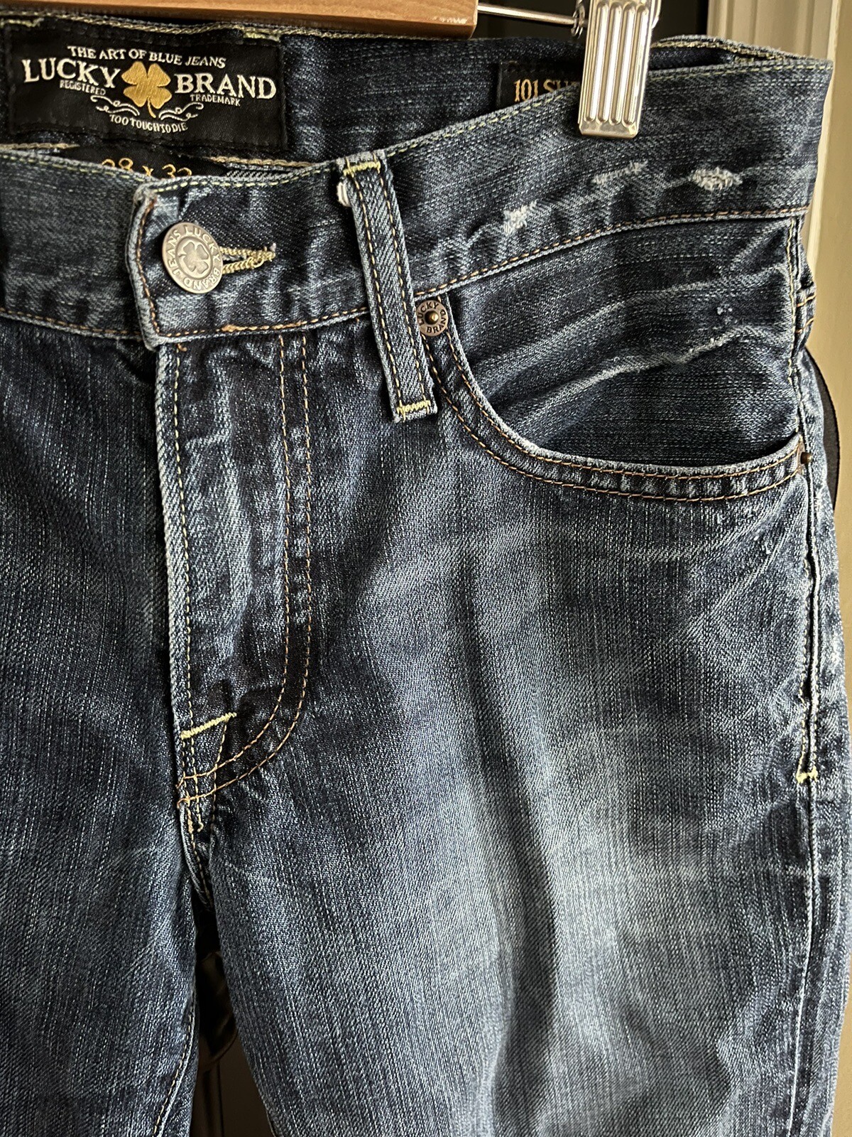 Lucky Brand 101 Super Slim Distressed Jeans Sz 28×32