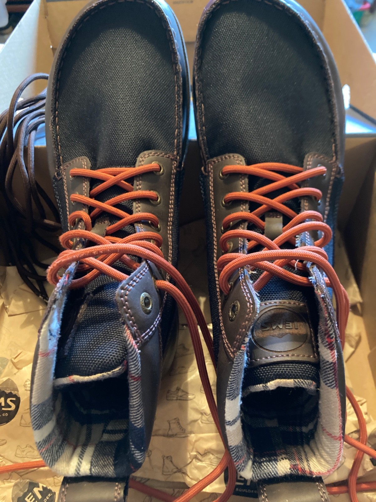 Lems Boulder Boot Size M-12 W-13.5 Navy/Brown NIB