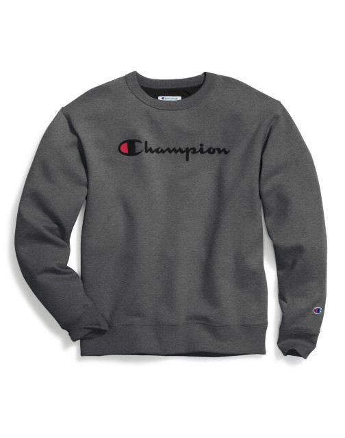 Champion Powerblend Men’s Crew Script Logo Sweatshirt GF88H Y06794