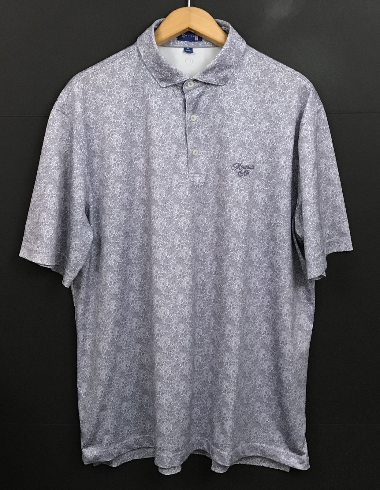 STITCH Men’s Purple Paisley Performance Golf Polo Shirt Size XL