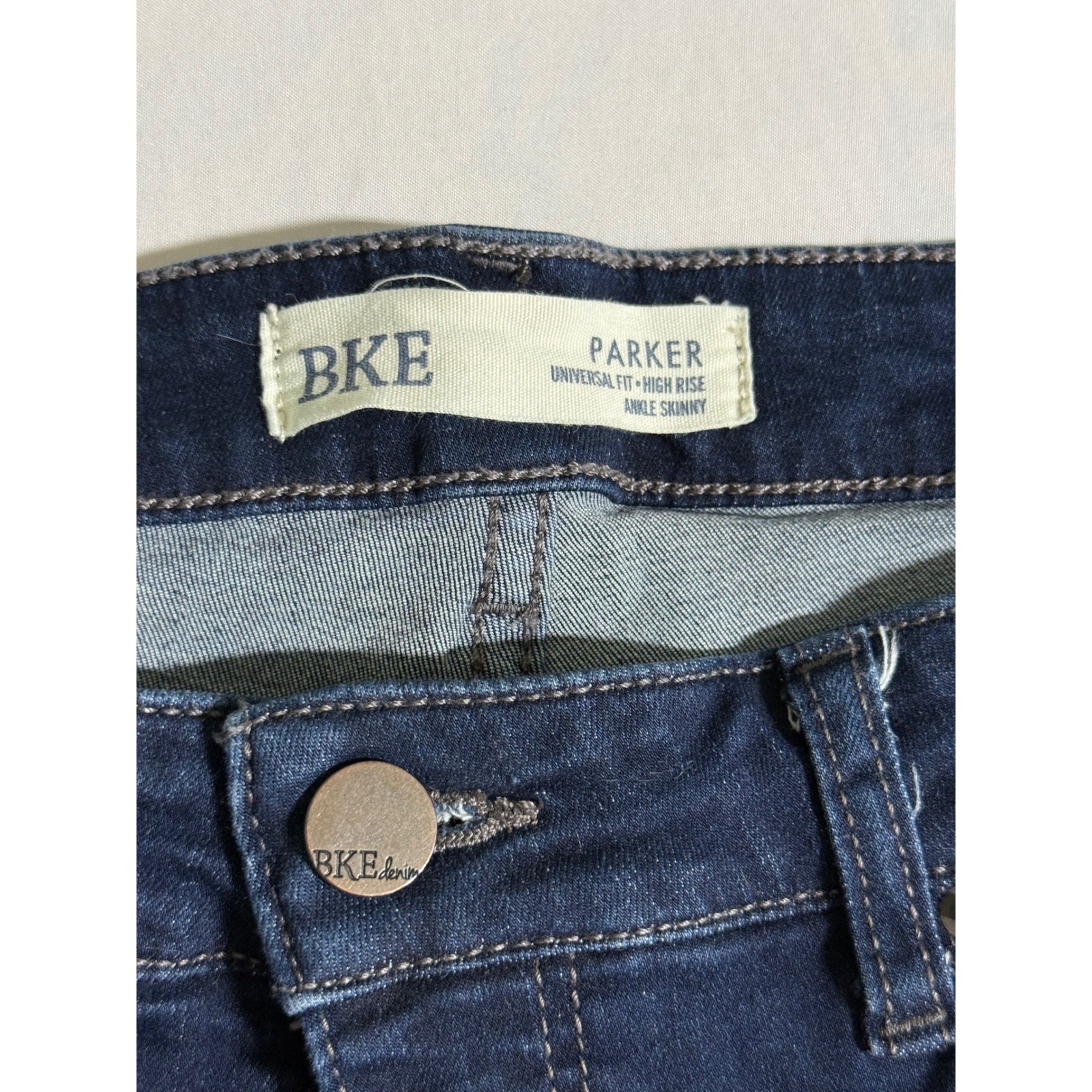 BKE Parker Universal Fit High Rise Ankle Skinny Jeans Dark Wash Womens