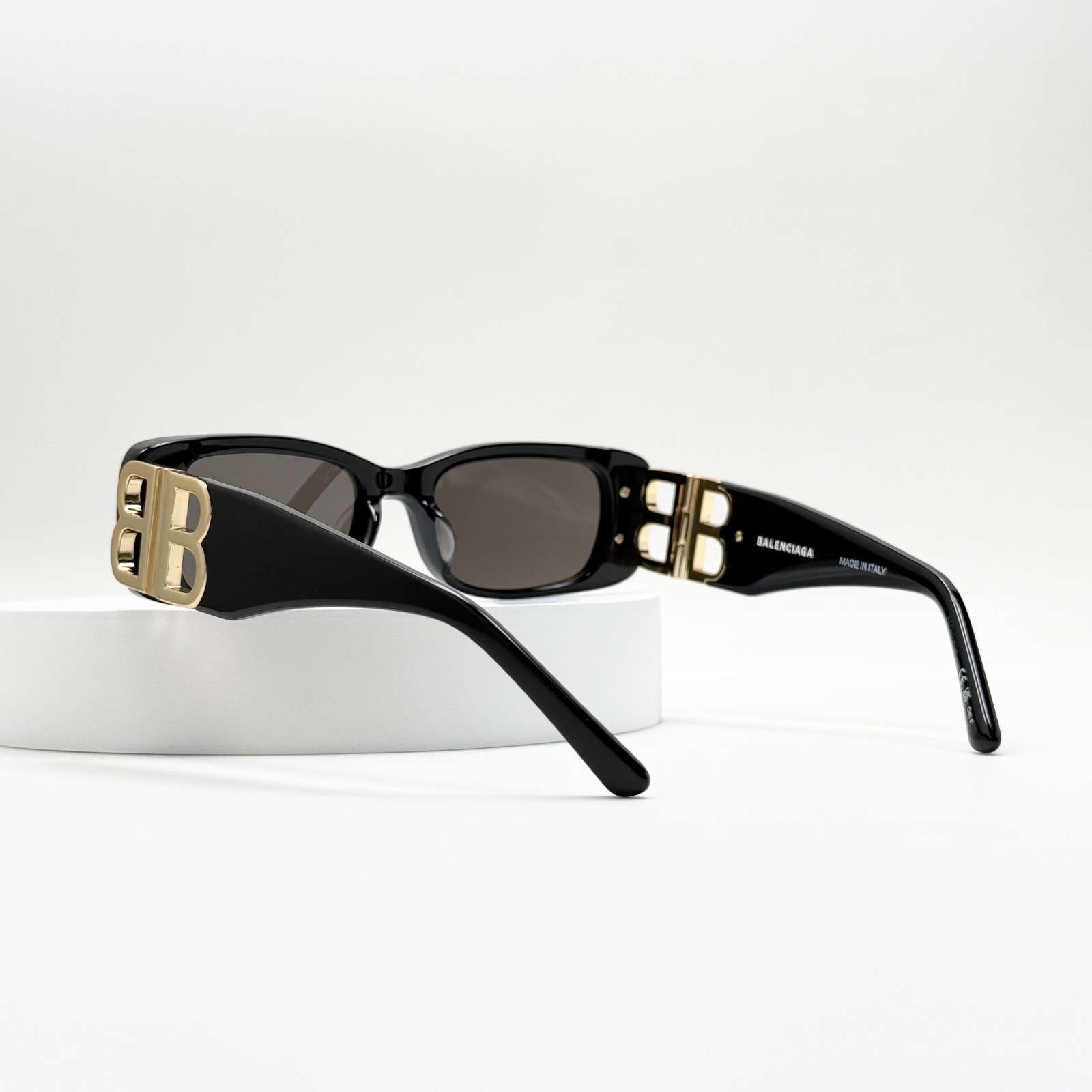 Balenciaga BB0096S 001 Sunglasses Black Rectangle Grey Lens Women 51-18-130