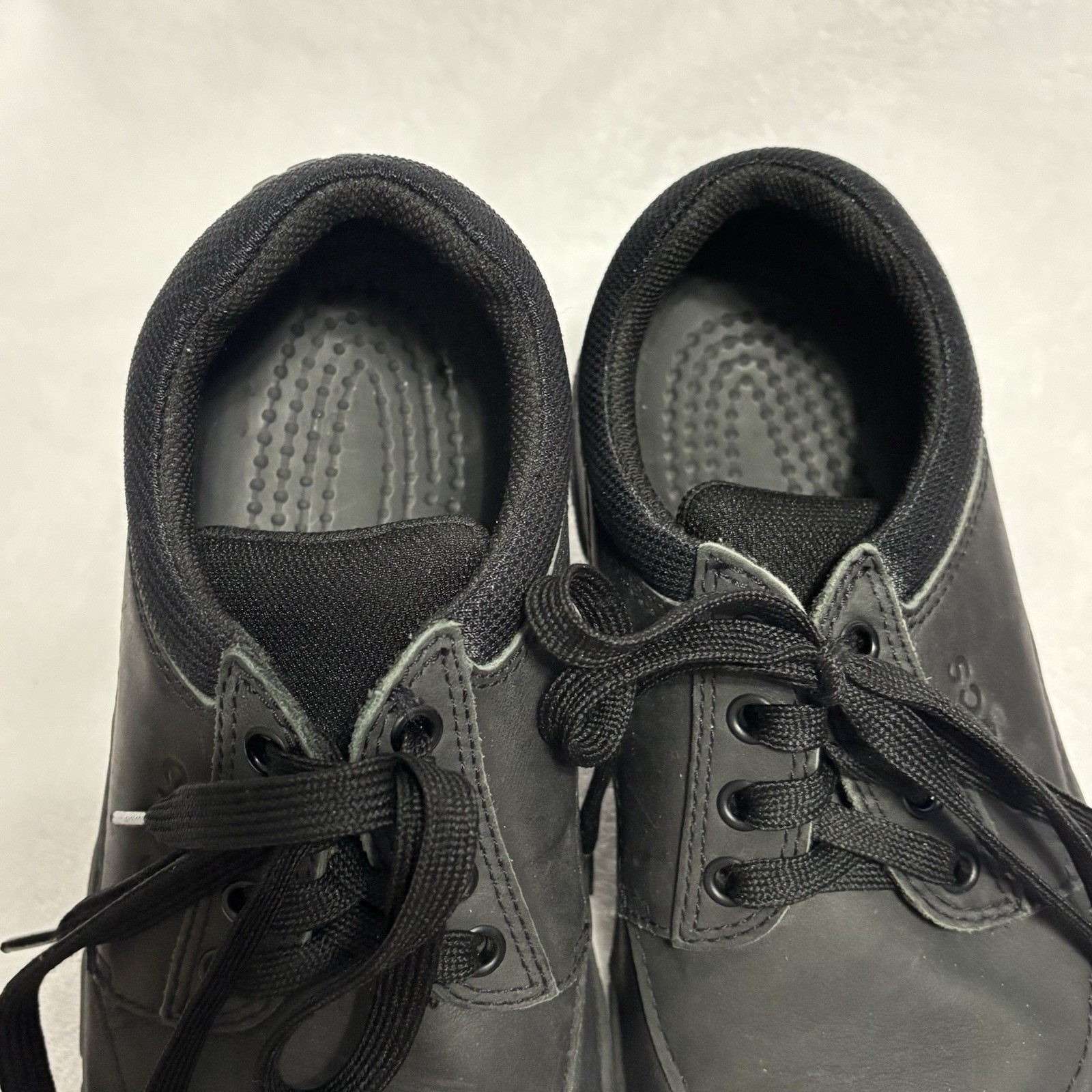 Crocs Velocity Lace Up Work Shoes Black Slip Resistant M7 W9