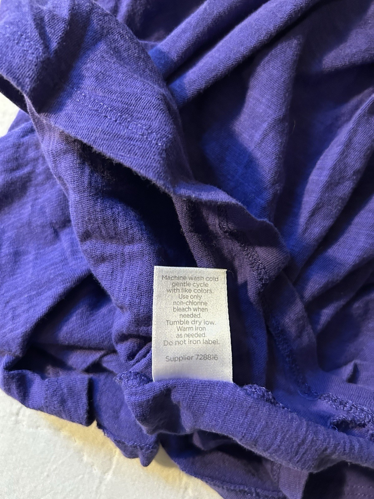 jcp Women’s XL Purple Solid Ruffle Scoop Neck Sleeveless Cotton Tank Top