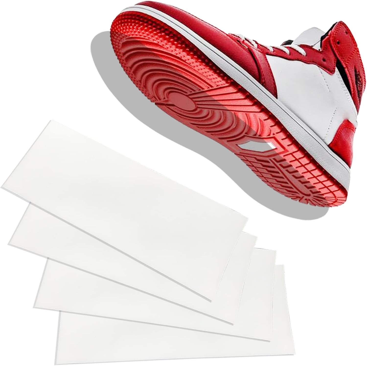 Shoe Sole Protectors Clear Self-Adhesive Cover for Sneakers High Heels 4 Pcs