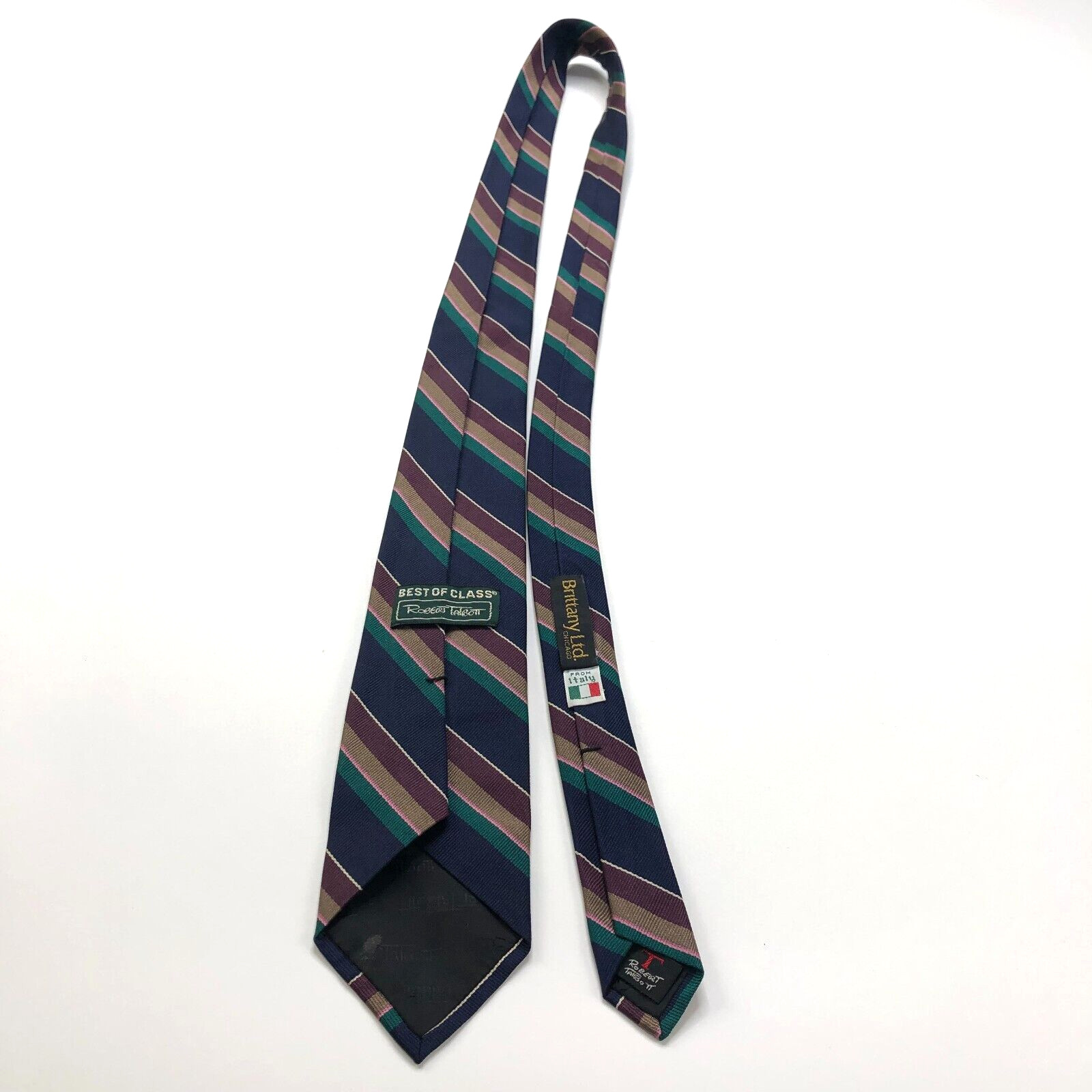 Robert Talbott Best of Class 100% Silk Neck Tie Men’s Striped 3″ / 56 In
