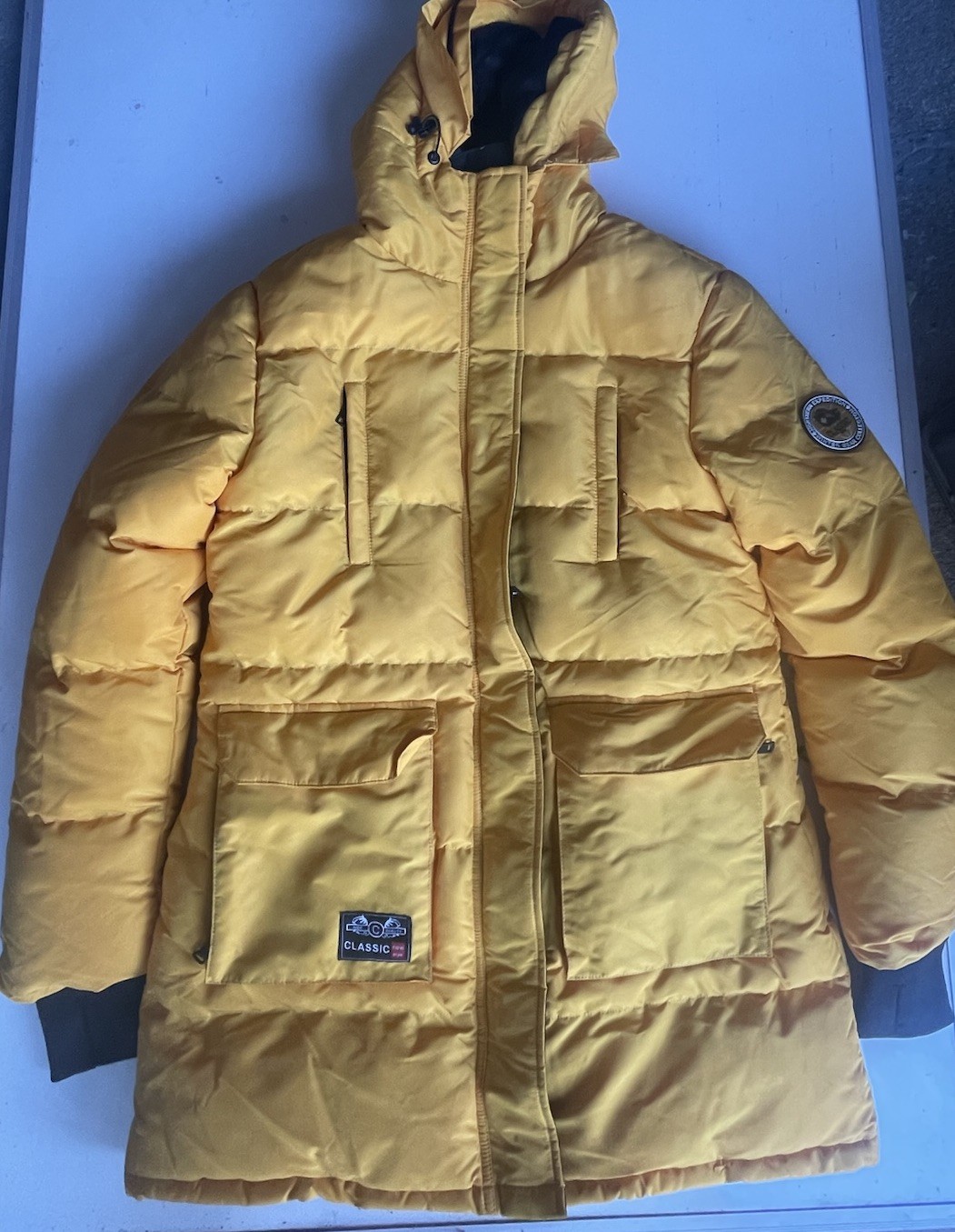 Northern Expedition Classic Model Yellow Parka Jacket Men’s Medium Hooded Coat