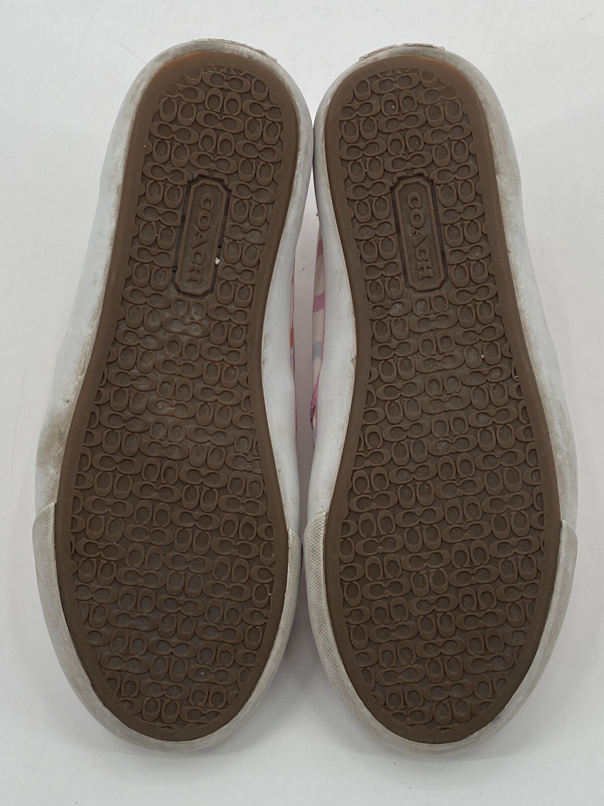 Coach Beale Pink Multicolor C Logo Monogram Slip On Sneaker Women’s Size 5B