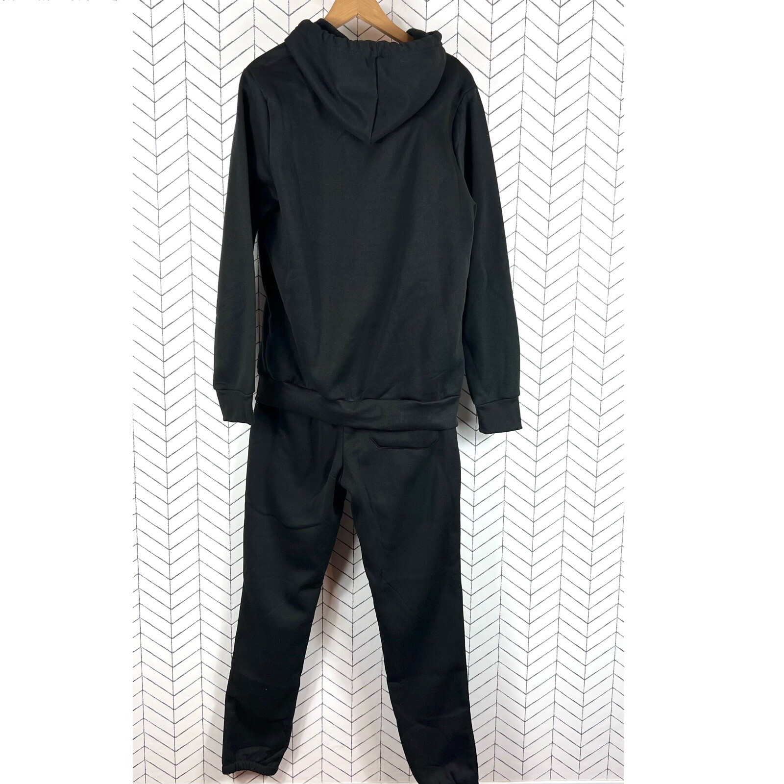 Reason Brand 2 Piece Track Set Size Small Black Fleece Sweatshirt Pants