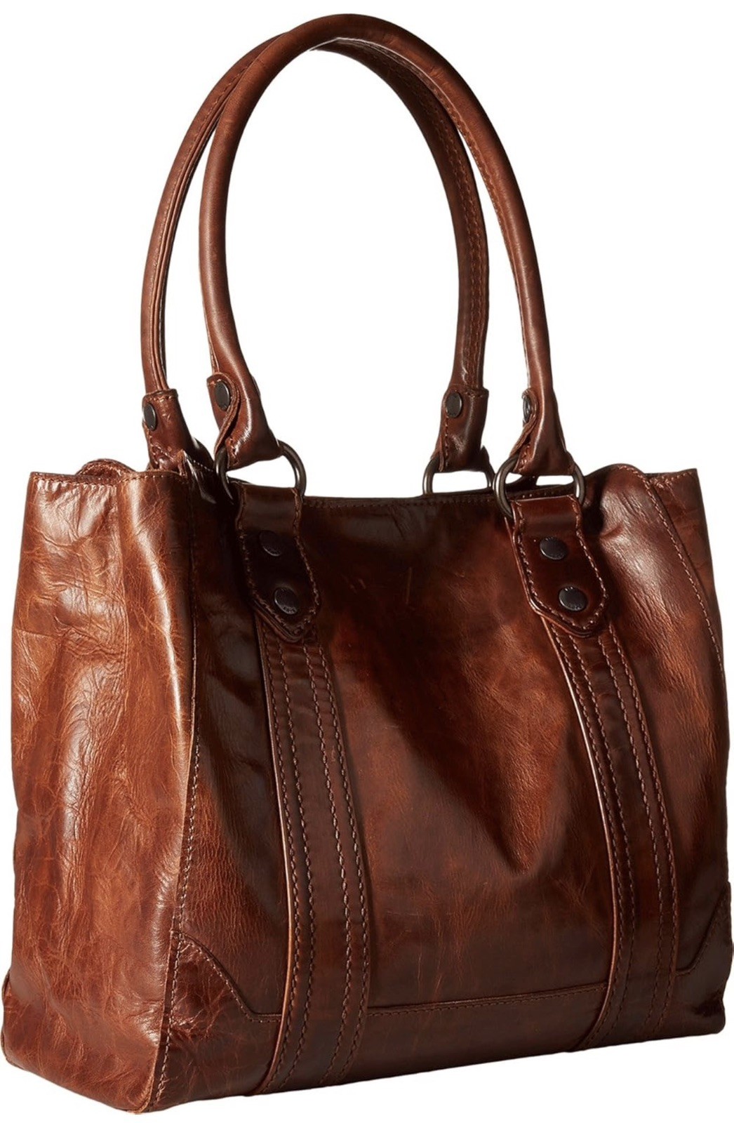 Frye Melissa Tote Bag Cognac Antique Pull Up Brown NEW SEALED , NWT 398.00