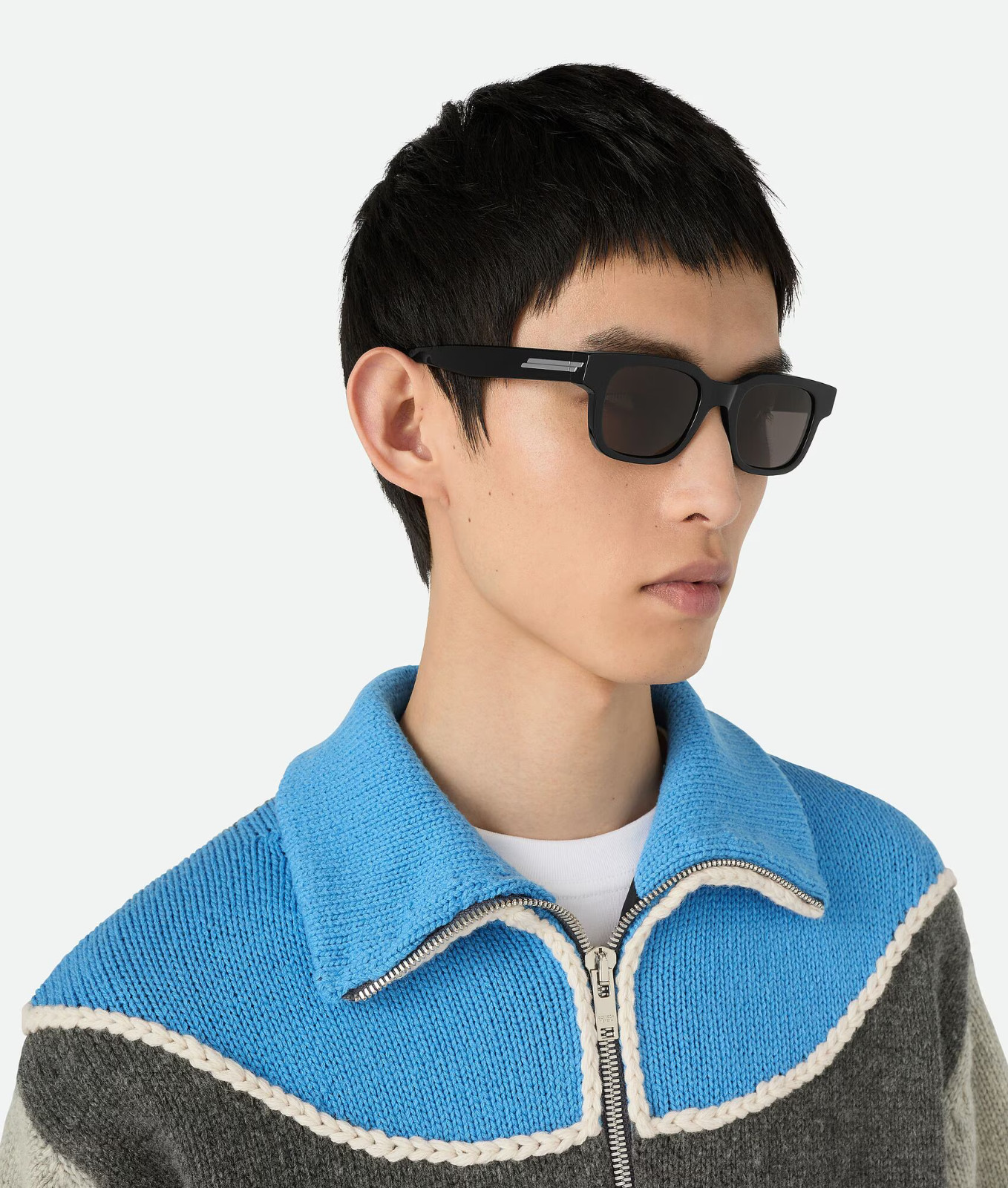 BOTTEGA VENETA 1411 BV1411S Black Classic Squared Unisex Sunglass 001 Authentic