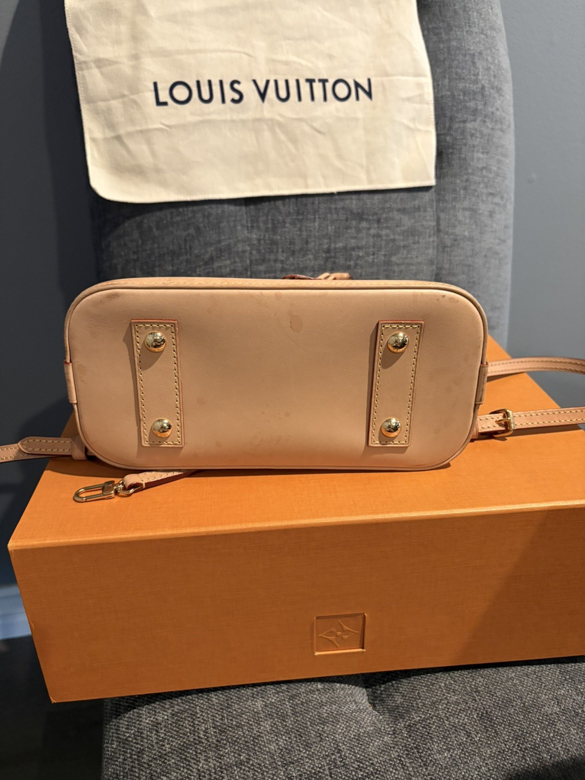 Louis Vuitton Alma Monogram Shoulder Bag BB Brown Canvas