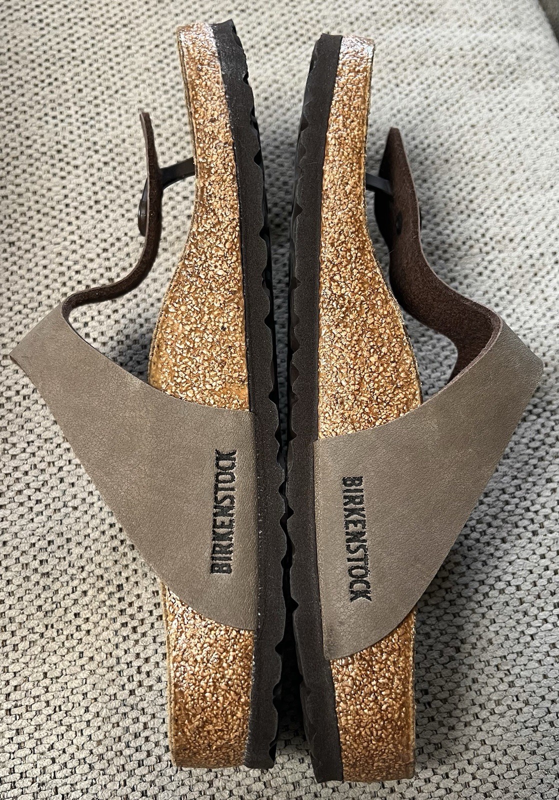 Birkenstock Gizeh Birko-Flor Nubuck Brown Flip Flop Sandals 41 10 Ladies 8 Mens