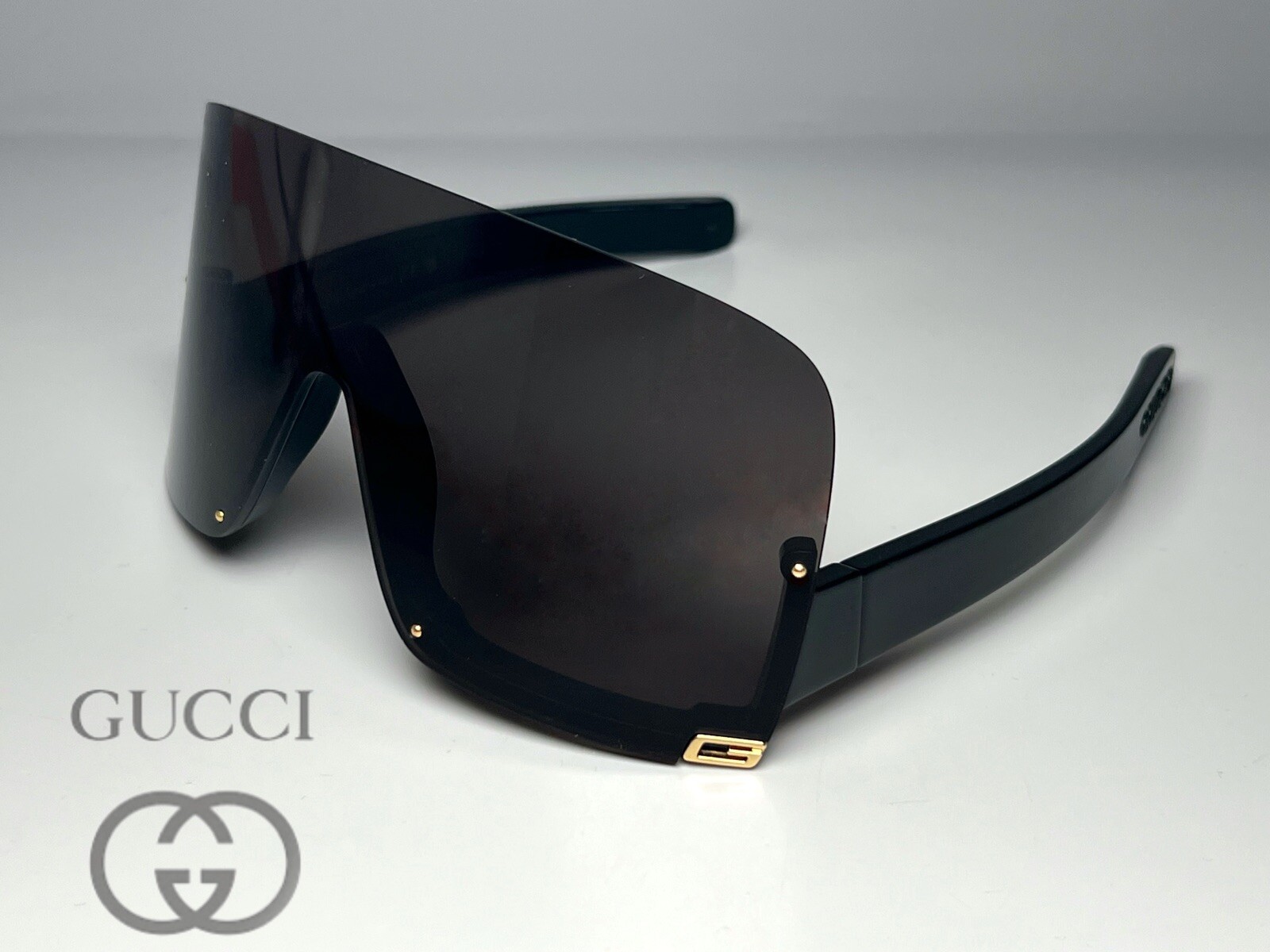 GUCCI Sunglasses GG1631S Acetate Black Shield 99-115mm Authentic