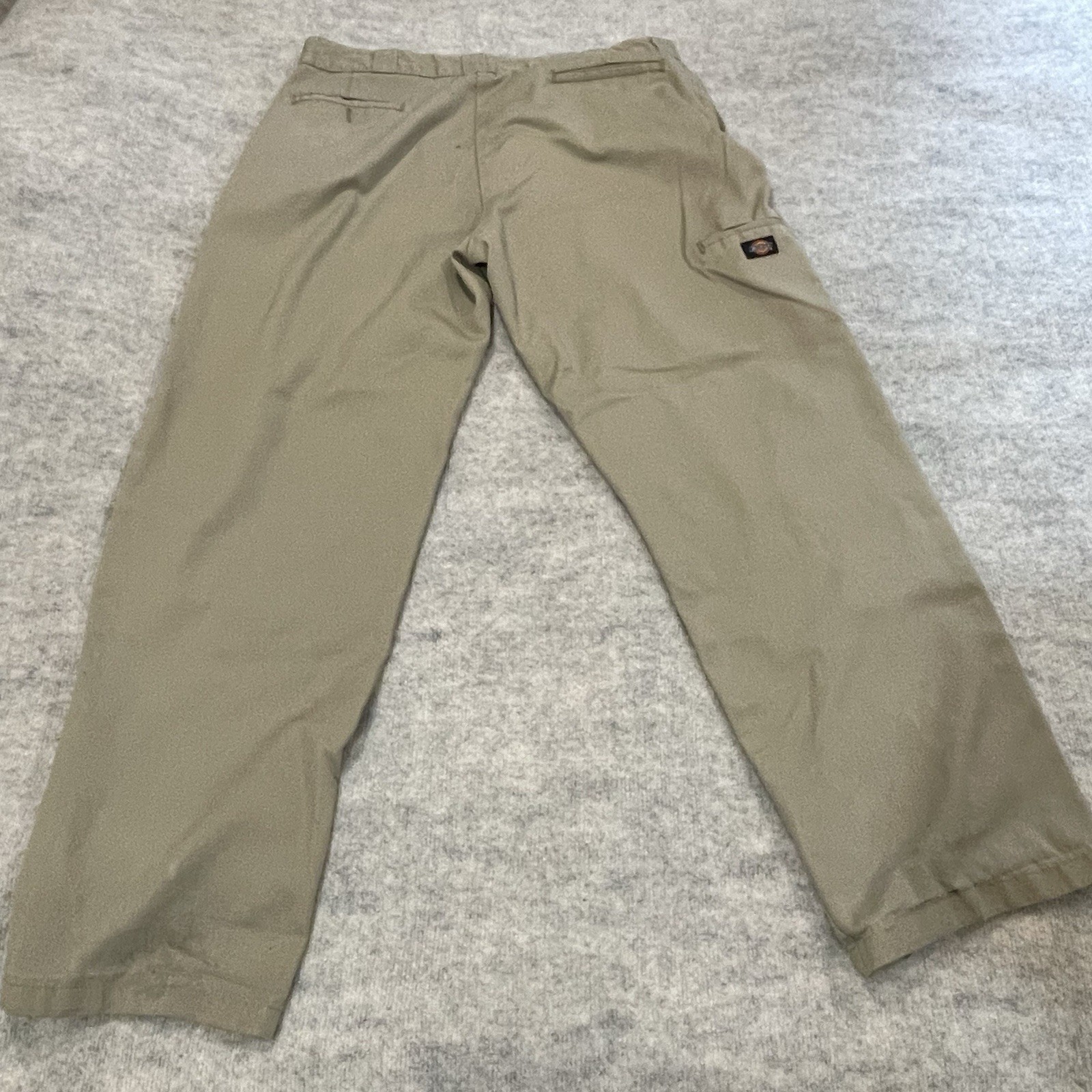 Dickies Men Loose Fit Double Knee Work Pants Khaki 40×32 Distressed Skater 85283