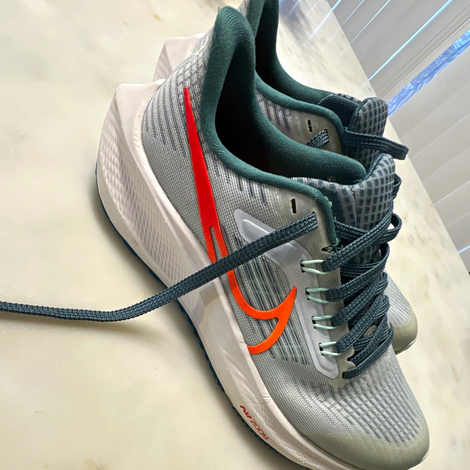 Nike Air Zoom Pegasus Unisex Kids Running Sneakers Gray/Orange 4Y EU36