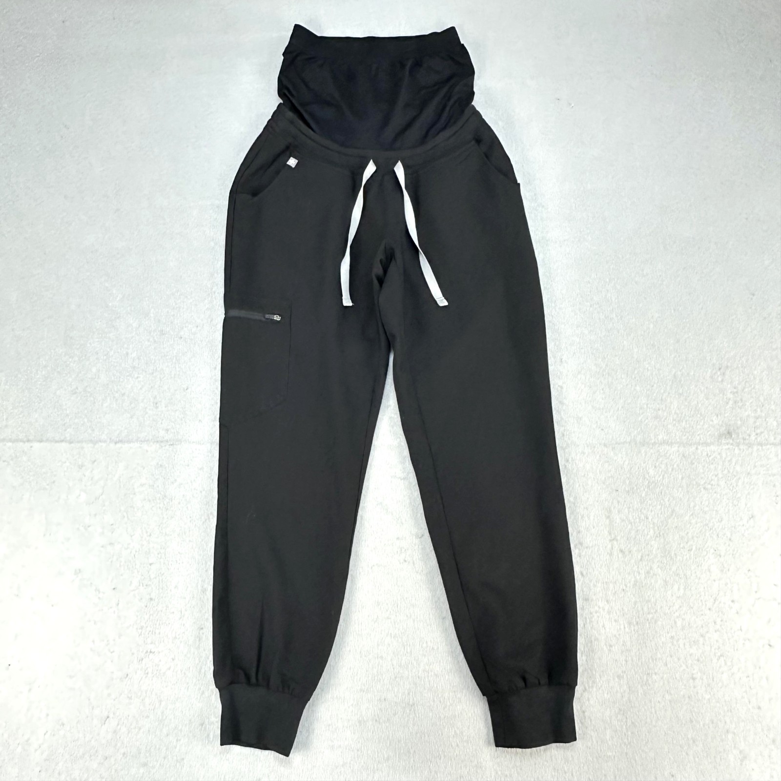 FIGS Maternity Jogger Pants Womens XS Black Cargo Scrub W22SW2006P Pockets