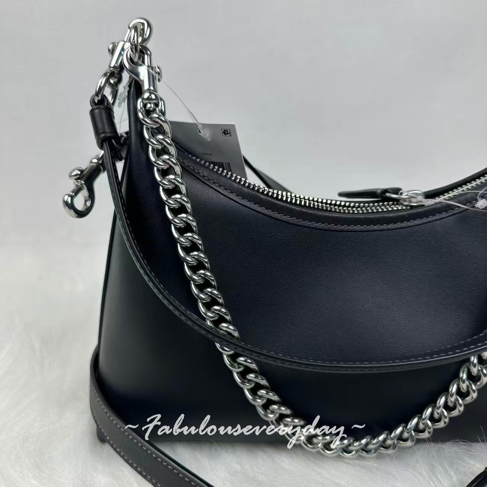 COACH Juliet 25 Small Shoulder Bag Crossbody In Leather/Silver/Black CW640