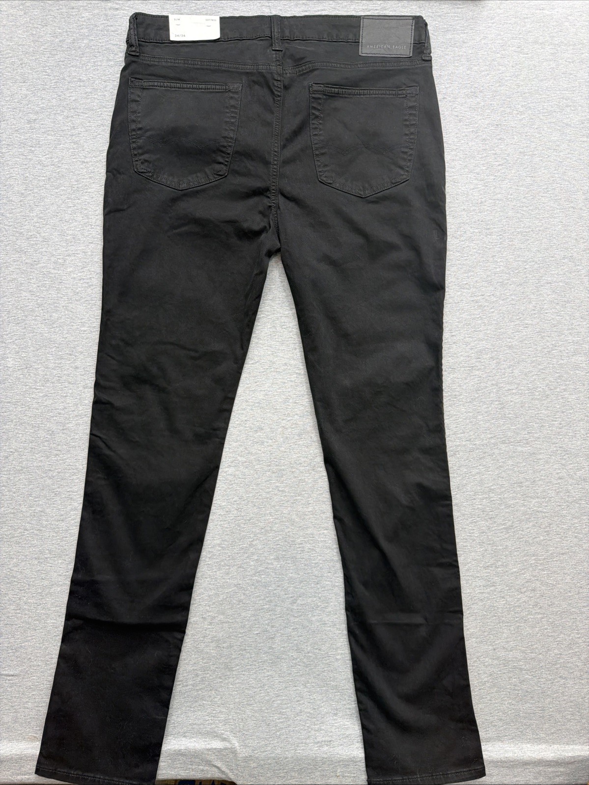 American Eagle Mens 34X36 Black Next Level Flex Denim Slim Straight Jeans NWT