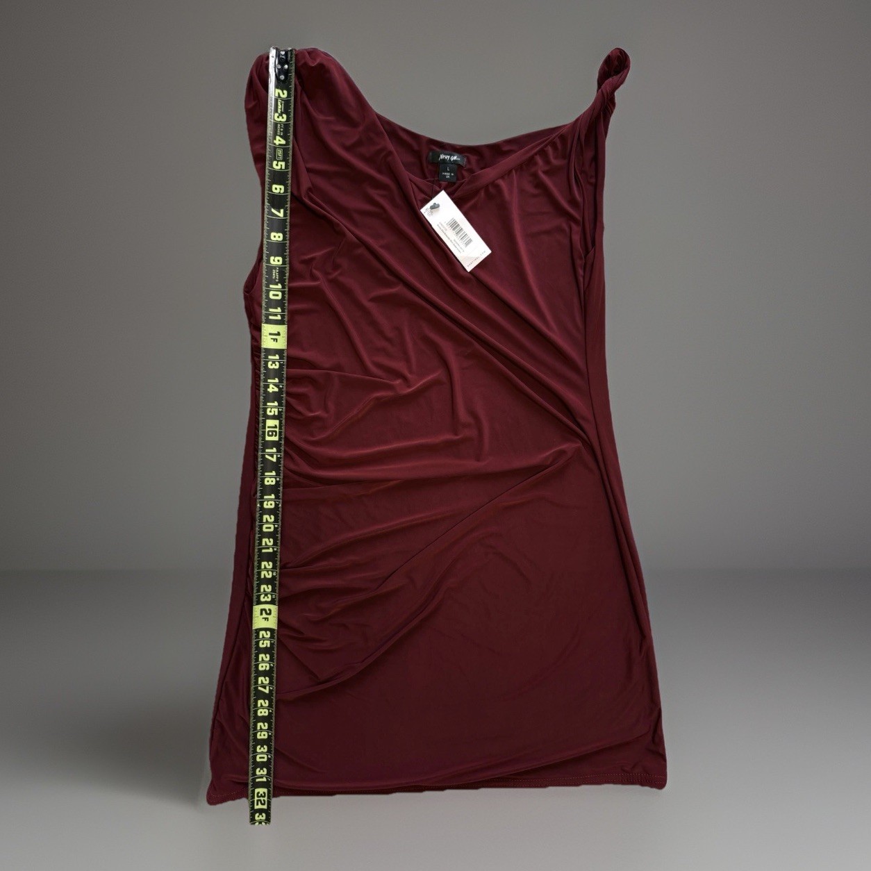 NWT Nasty Gal Slinky One Shoulder Mini Dress Maroon Christmas Womens Large