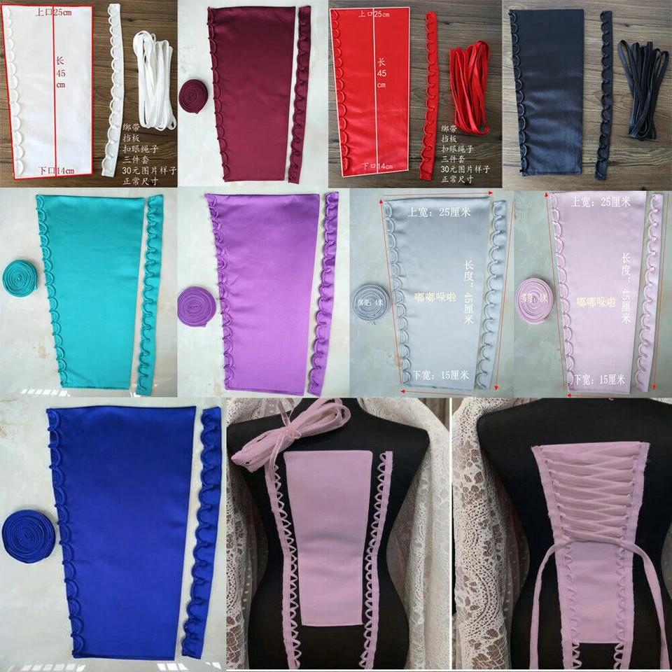 3PCS/Set Satin Wedding Dress Zipper Replacement Adjustable Corset Back Kit Lace