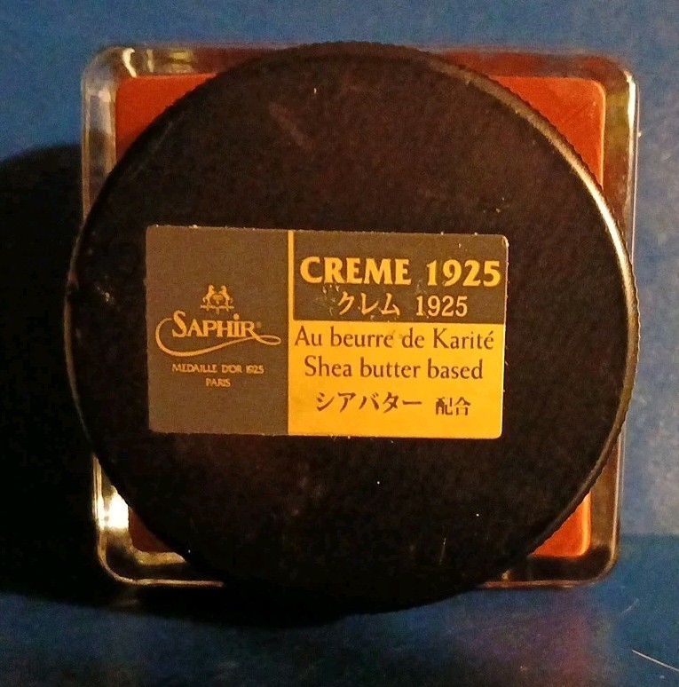 SAPHIR 10 Cognac Creme 1925 Shoe Polish Beeswax Small Amount Used Made In France