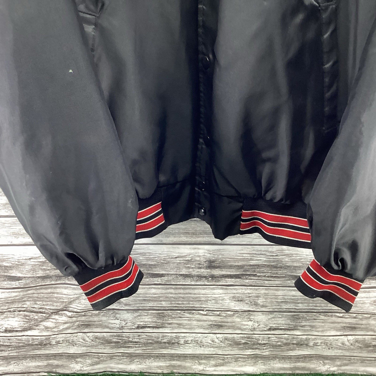 Vintage Pizza Hut Jacket Mens XL Black Satin Bomber Embroidered Employee Issued