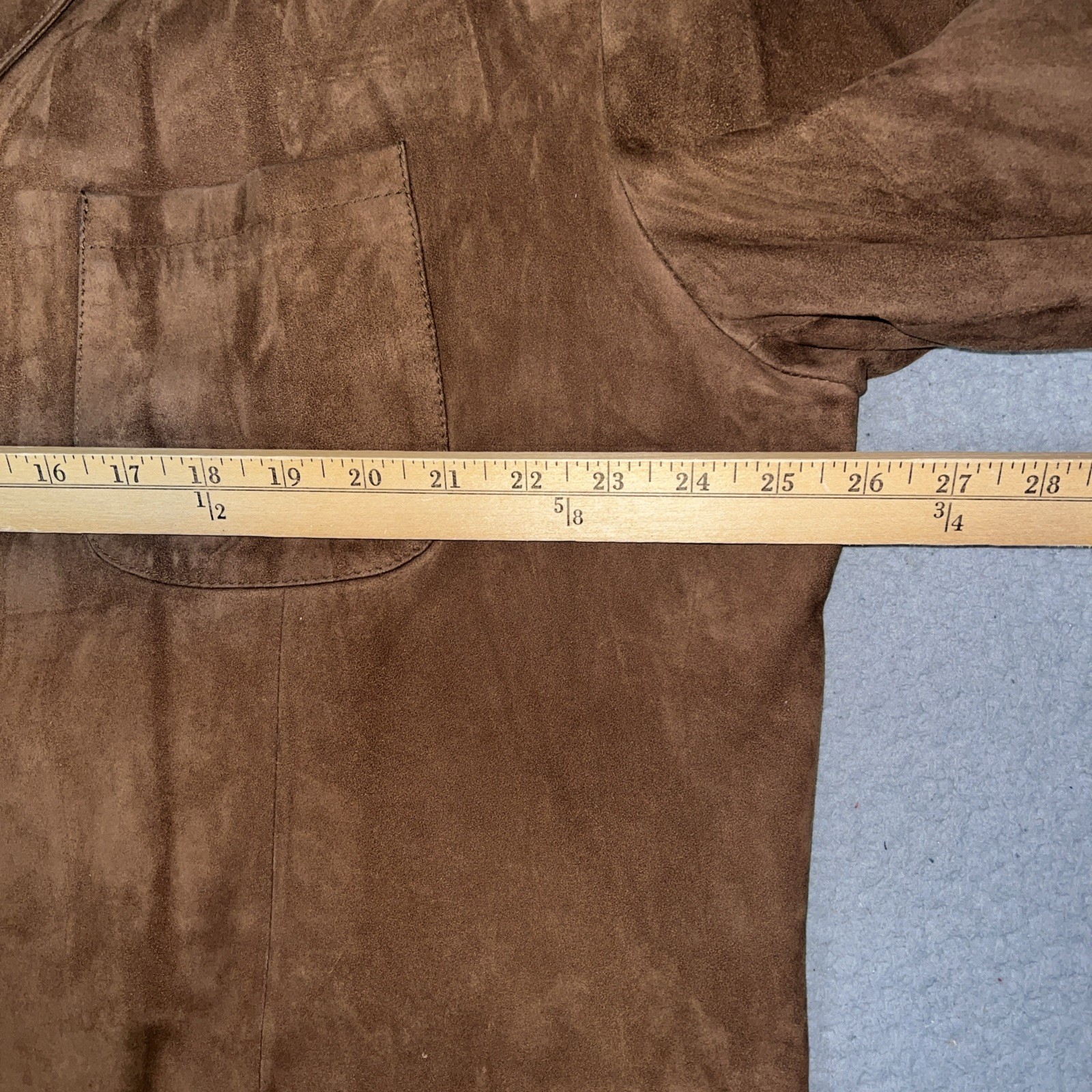 VTG Façonnable Goatskin Leather Sport Coat Men’s Sz 2XL XXL Brown Suede Jacket