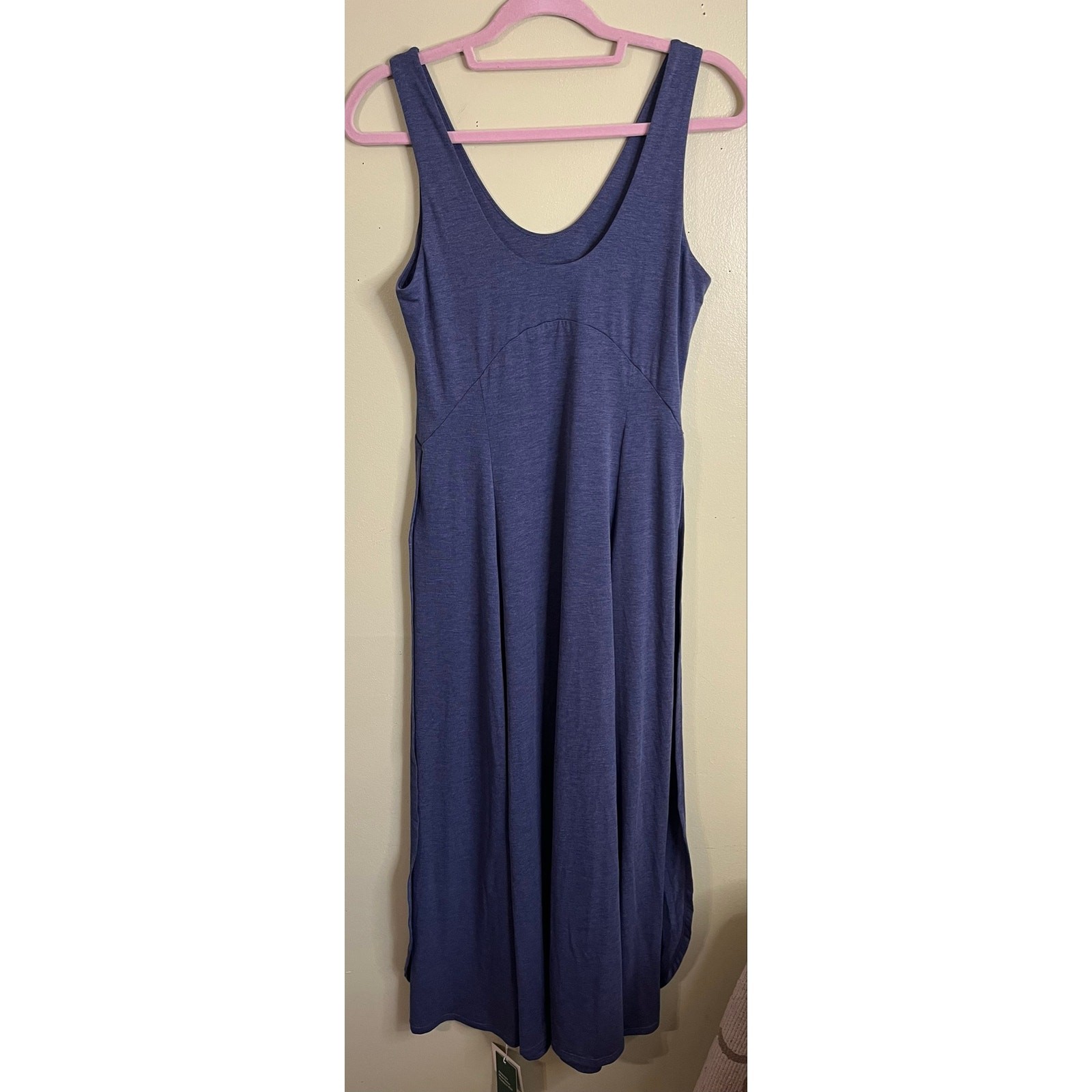 Halara U Neck Flowy Maxi Casual Tank Dress, 02625076, size XS, Mottled Indigo