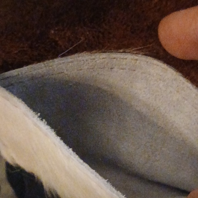 Canoe Brand Leather Cowhide Envelope Clutch Bag Hair On Hide Brown