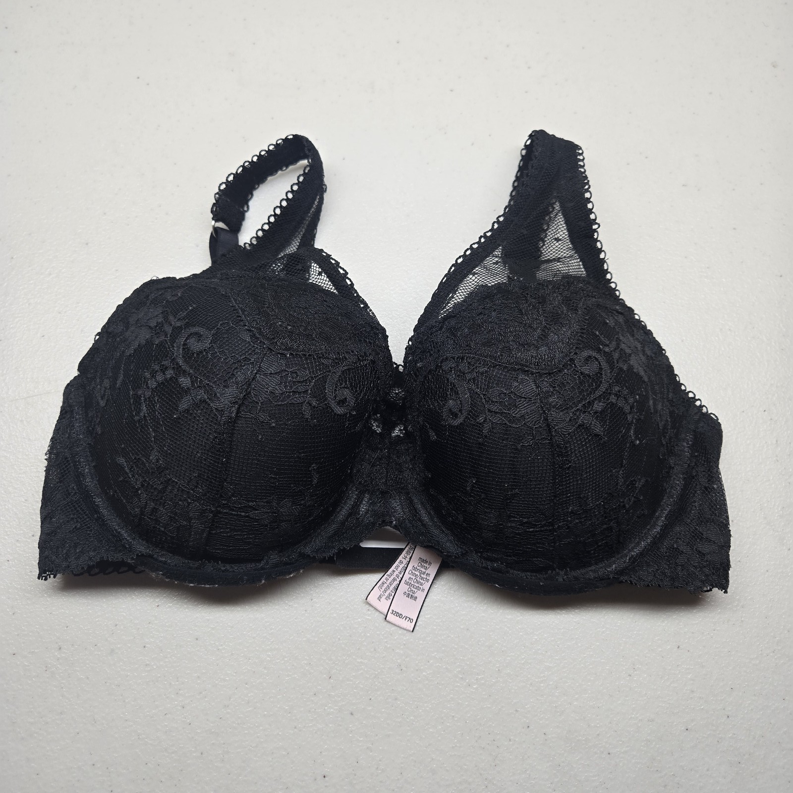 Victoria’s Secret Women Bra 32DD Black Floral 367034 BVE Balconette