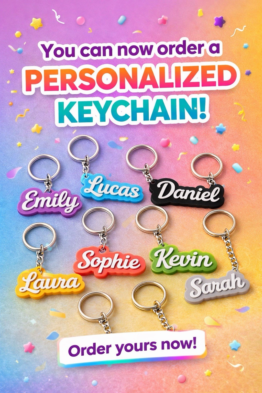 Personalized 3D Name Keychain | Custom Name Charm