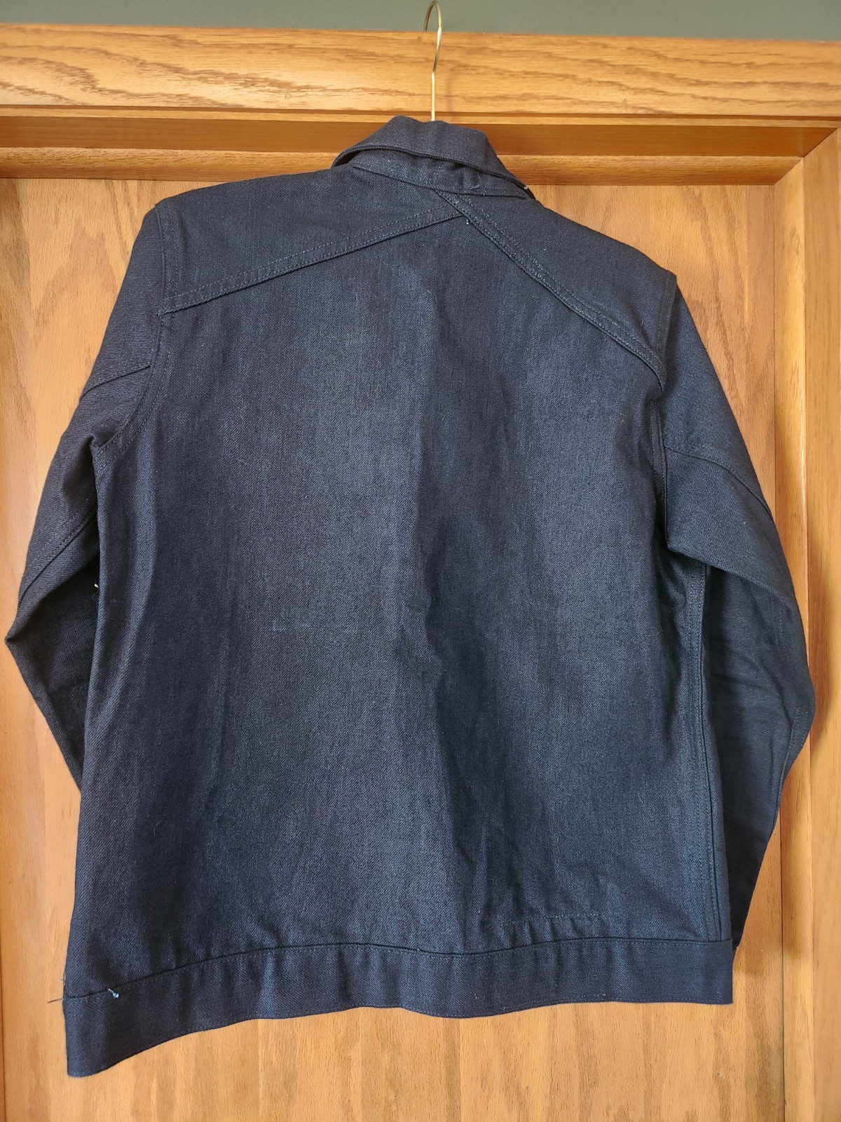 3 Sixteen Men’s Medium Denim Jacket 14 oz Shadow Selvedge Raw Indigo