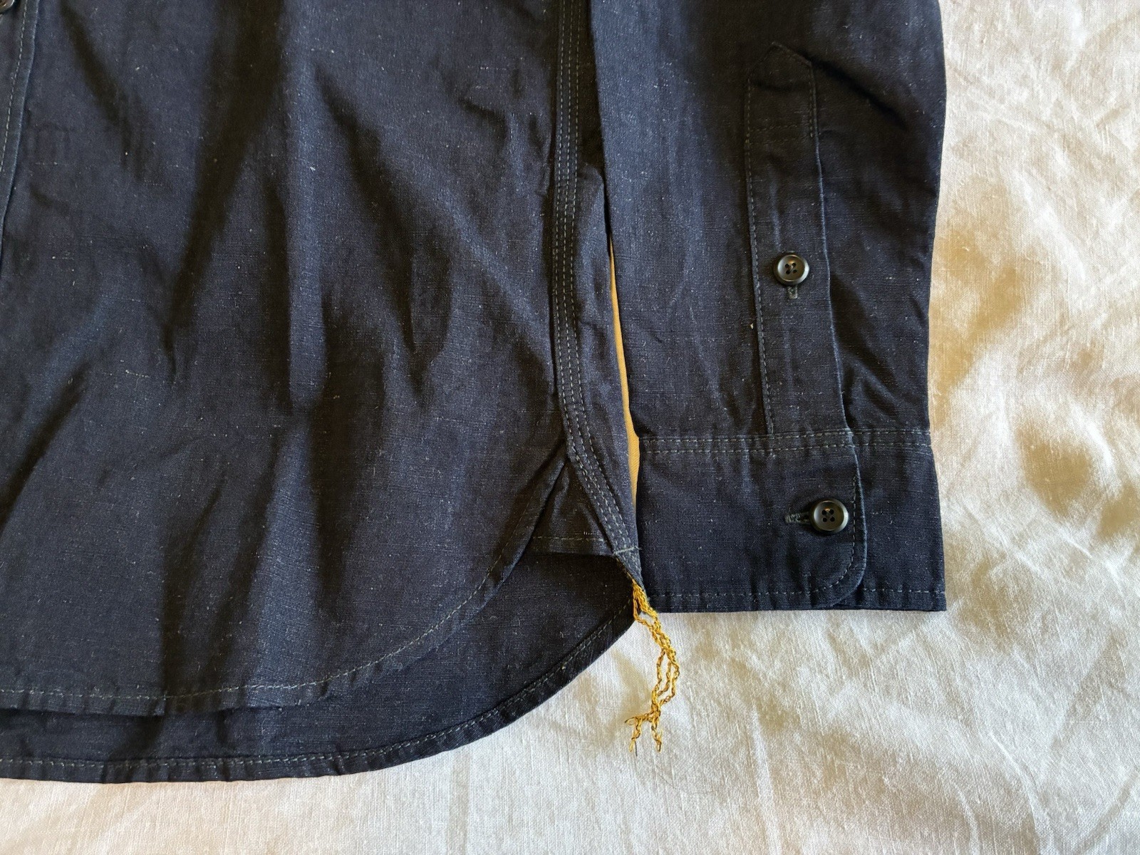 Iron Heart Men’s Indigo Denim Button-Up Shirt Long Sleeve M IHSH-443