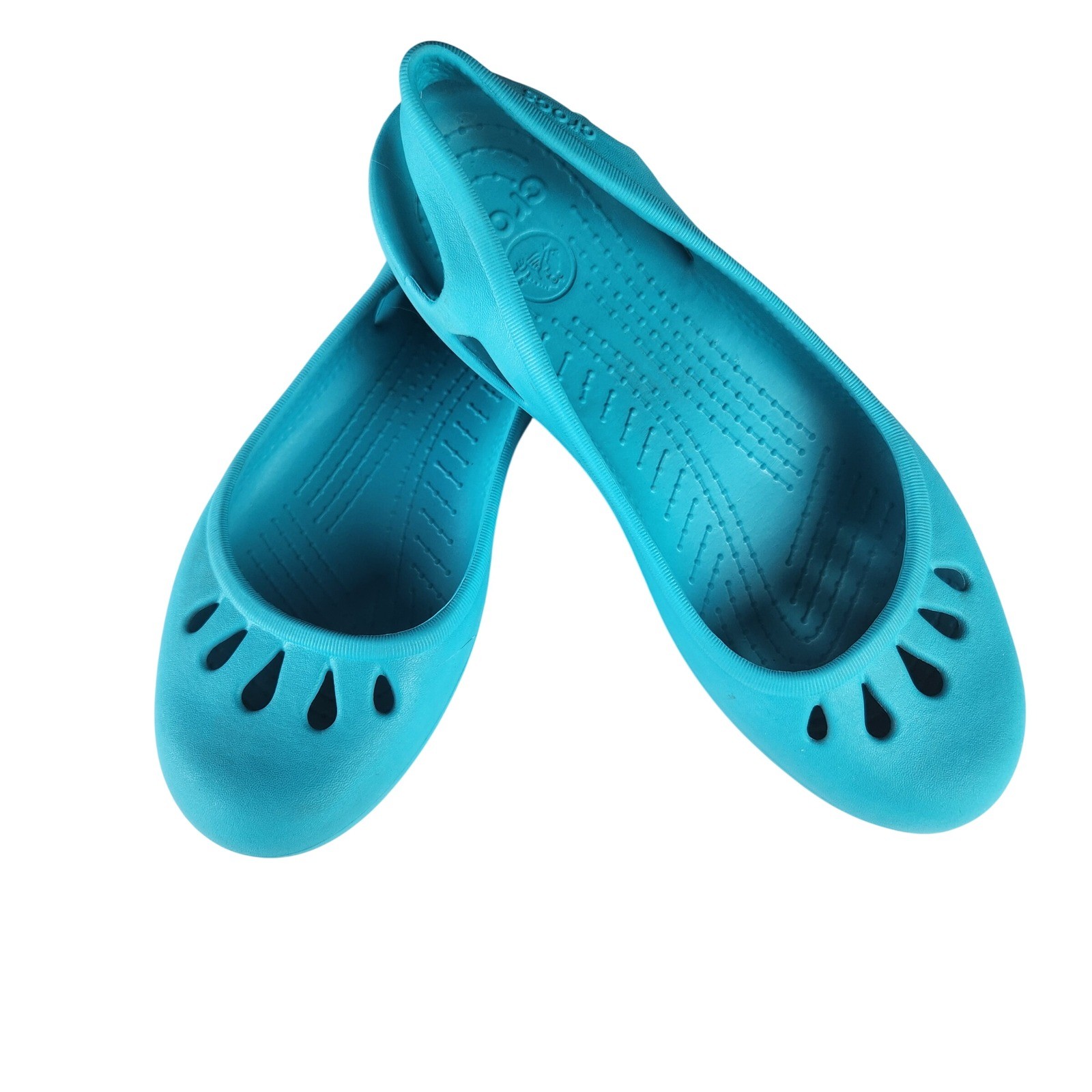 Crocs Kadee Ballet Flats Turquoise Blue Croslite Comfort Shoes Womens Size 9