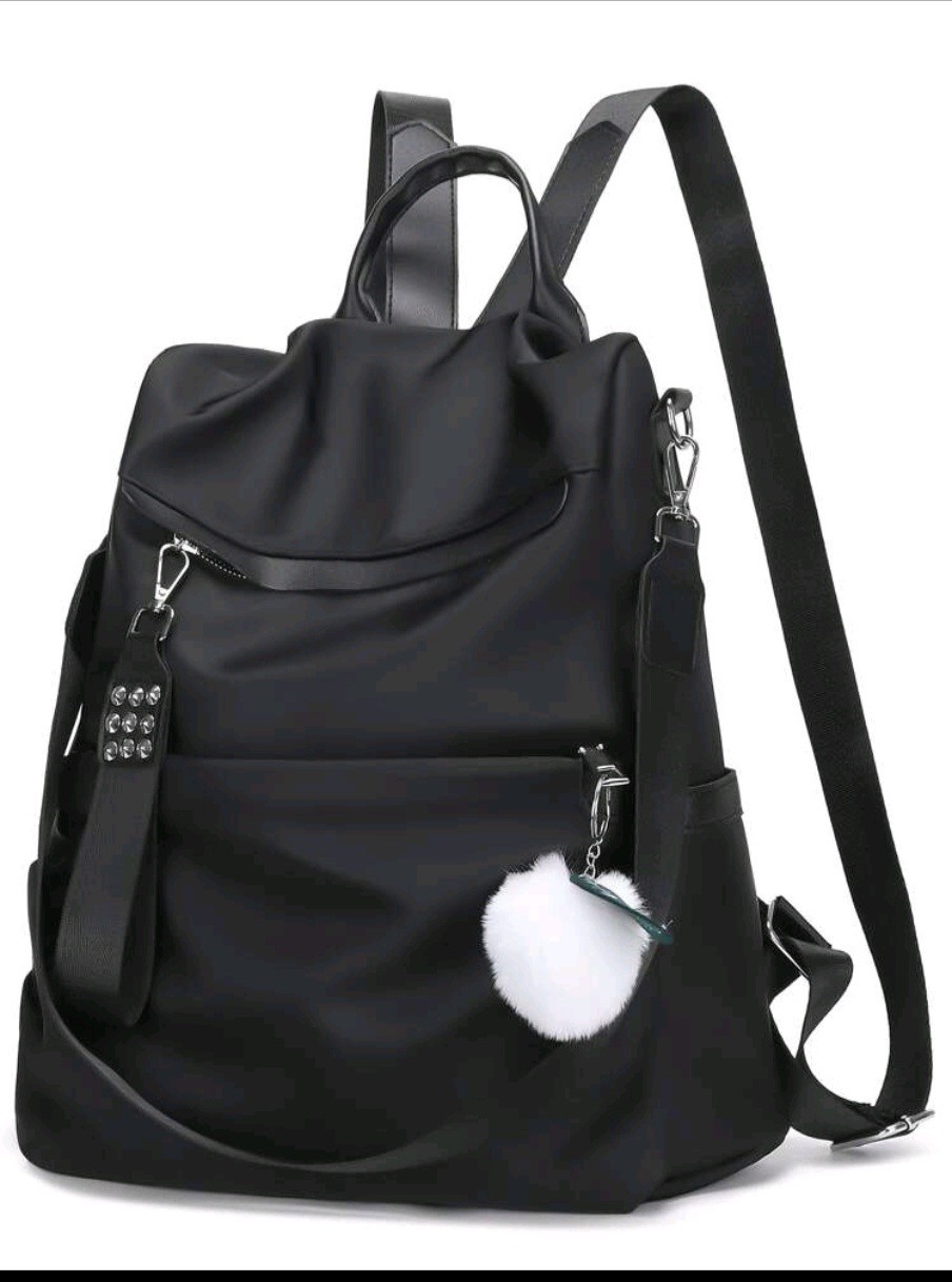 Women’s Anti-Theft Nylon Backpack Purse Waterproof Travel Shoulder Bag Black