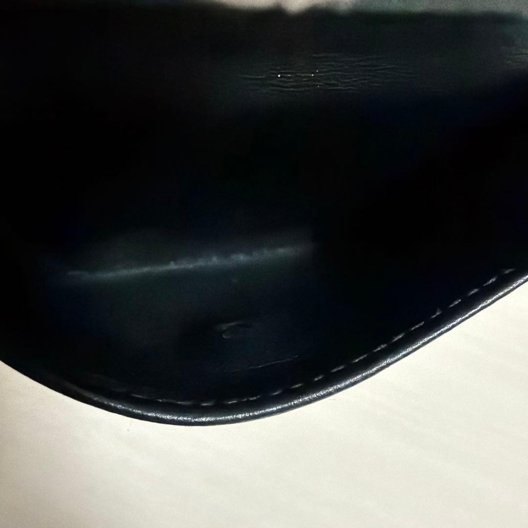 GUCCI Bi fold Mini Wallet Black Leather GG Pattern Embossed