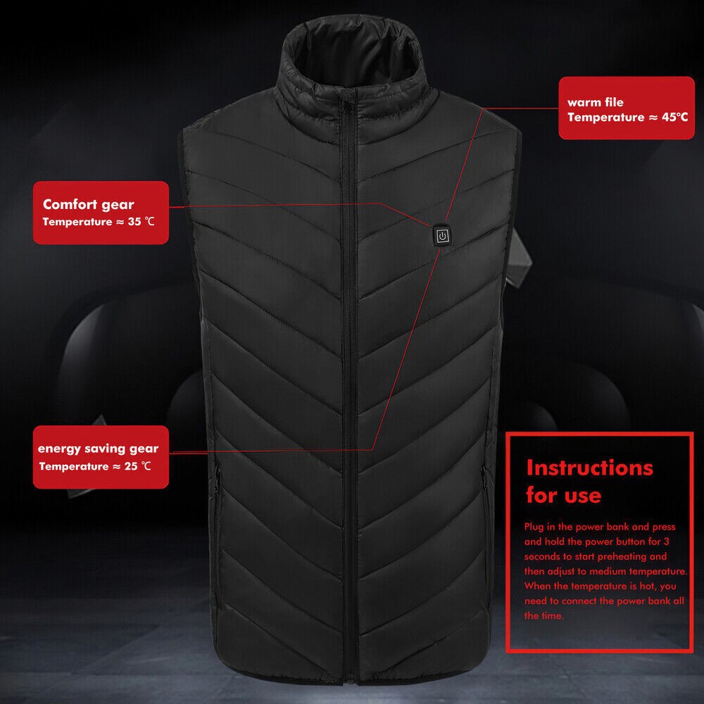 USB Motorcycle Heating Jacket Thermal Men Women’s Warm Vest Winter Self heated