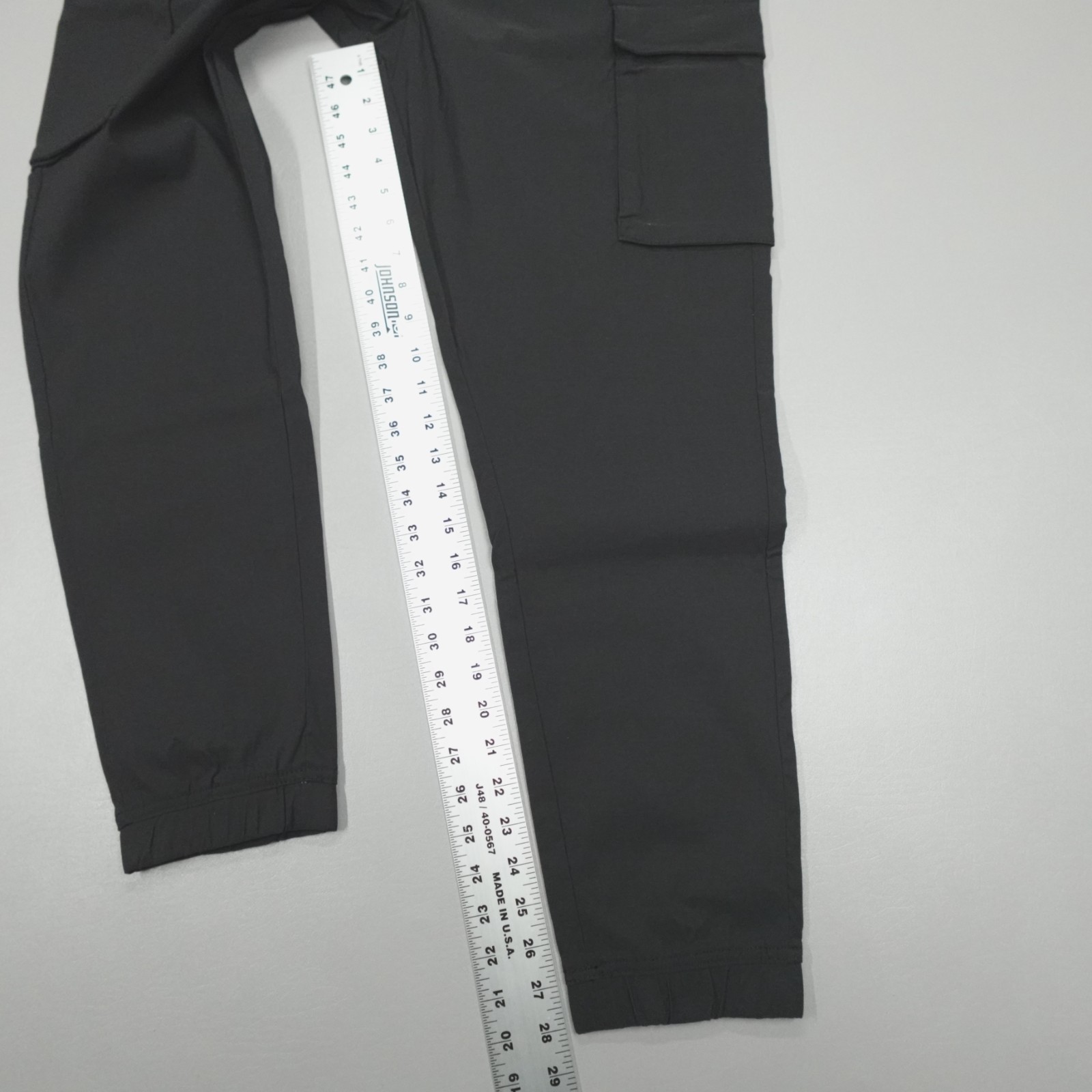 Kenneth Cole Performance Tech Jogger Cargo Tapered Woven Nylon Stretch Black