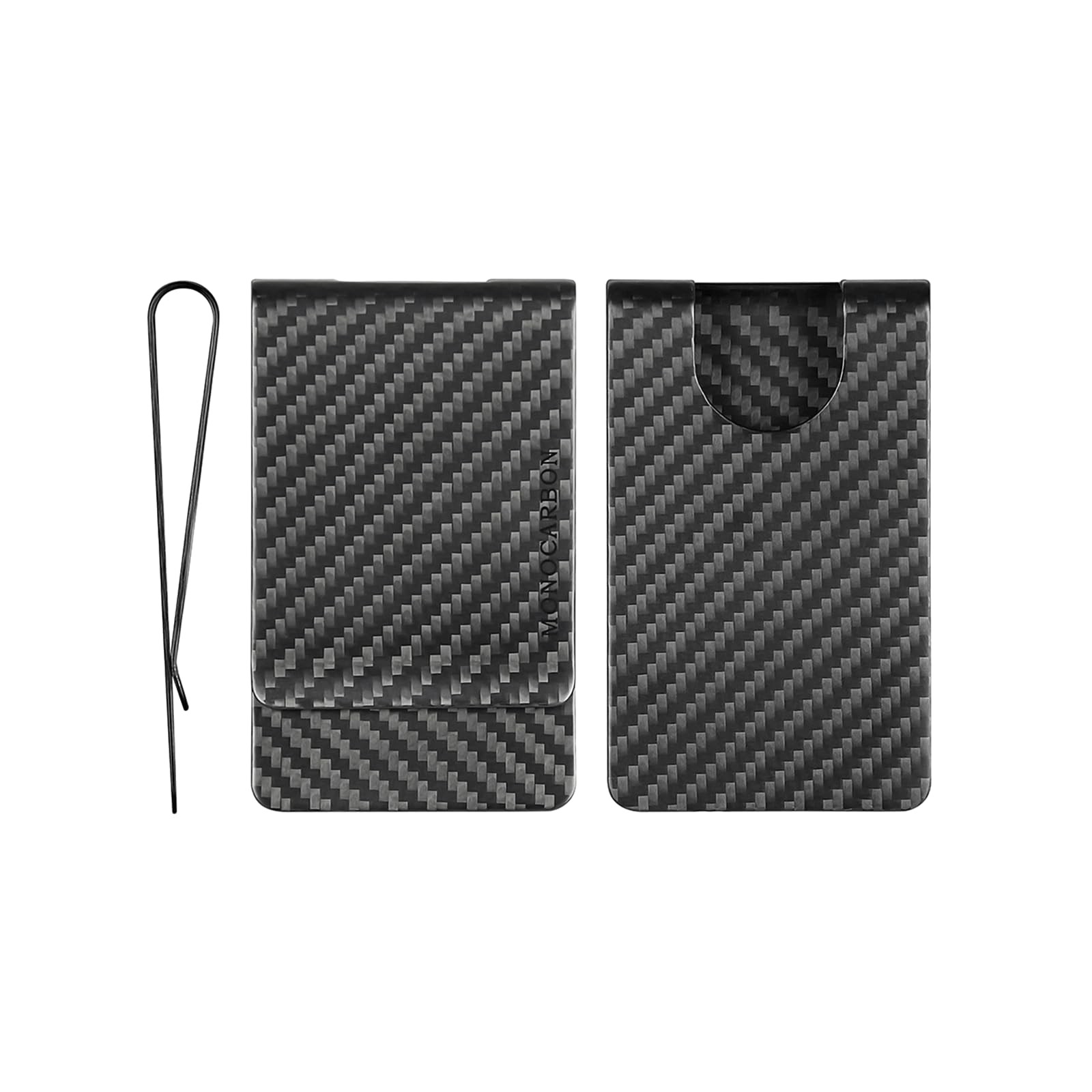 MONOCARBON Carbon-Fiber-Wallet for men and Mens Credit Cards matte black