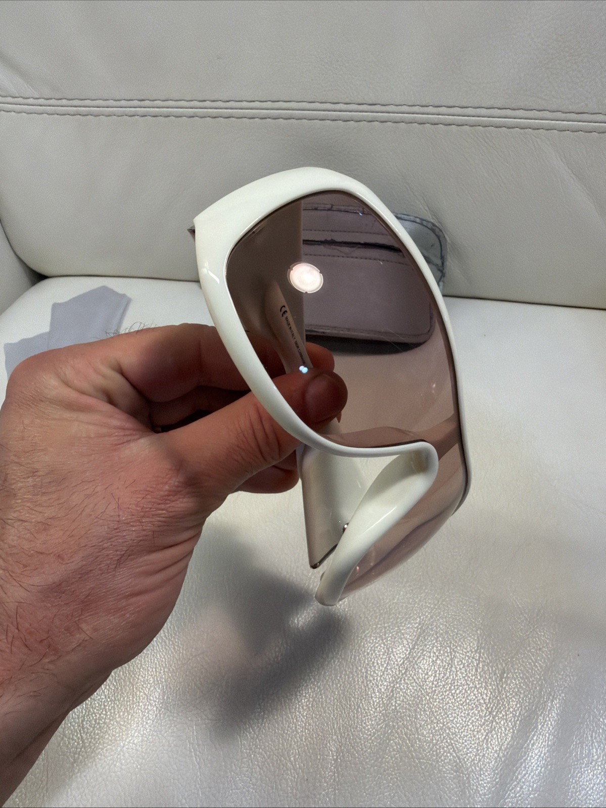 CHRISTIAN DIOR CANNAGE 1 White Vintage Y2K Oversized Wrap Sunglasses Italy