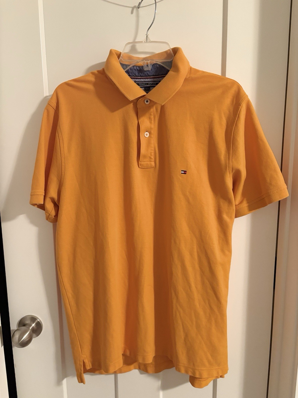 Tommy Hilfiger Men’s Polo Shirt Orange Color Premium Pique Slim Fit Size XXL