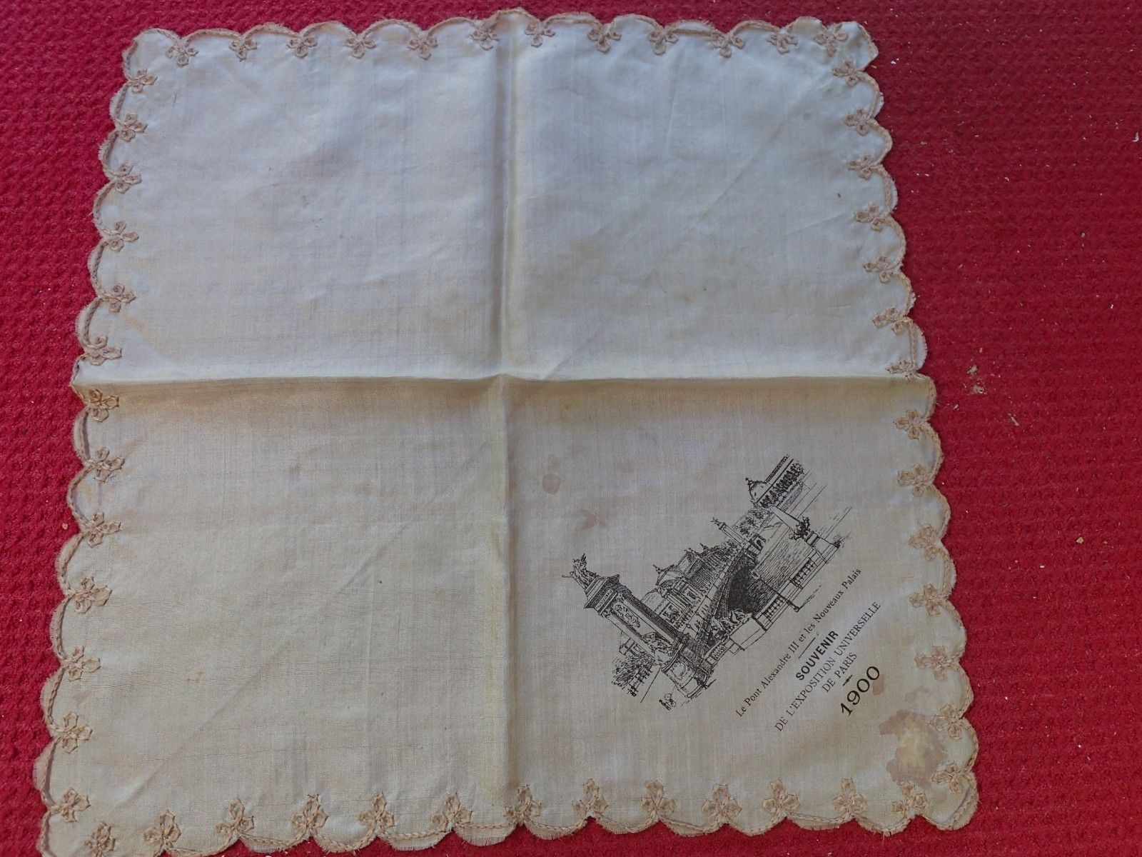Antique Four (4) 1900 Paris Exposition and Hand Tatting Handkerchiefs