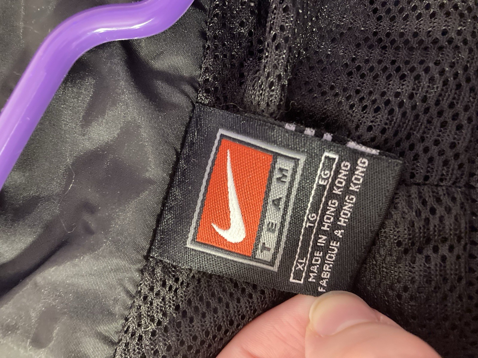Nike Team Men’s Black Full-Zip Mesh Lined Windbreaker Jacket XL Zipper Missing