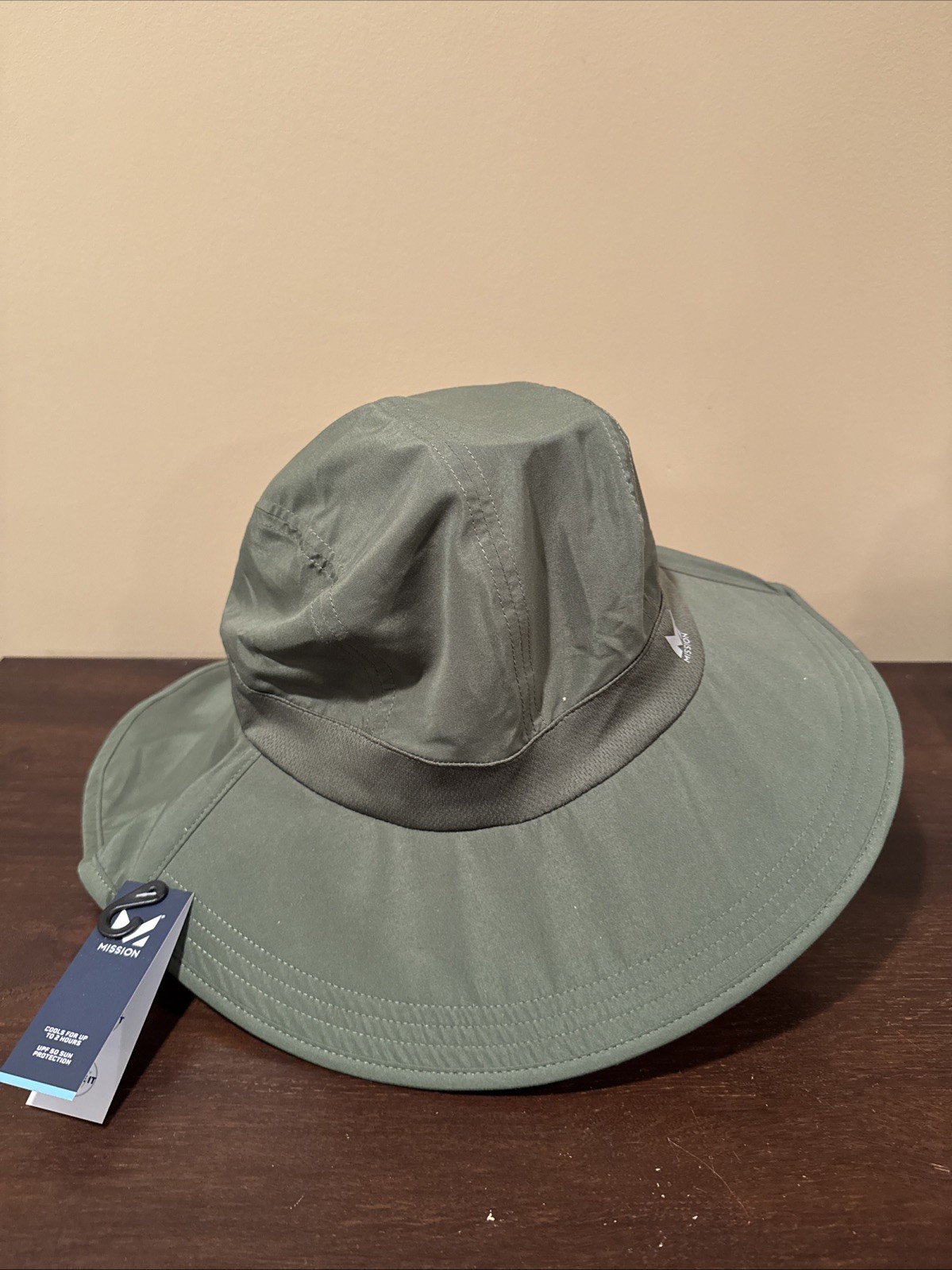 Mission Unisex 1 Size Fits Most Cooling Sun Protector Hat Bronze Green Neck Flap