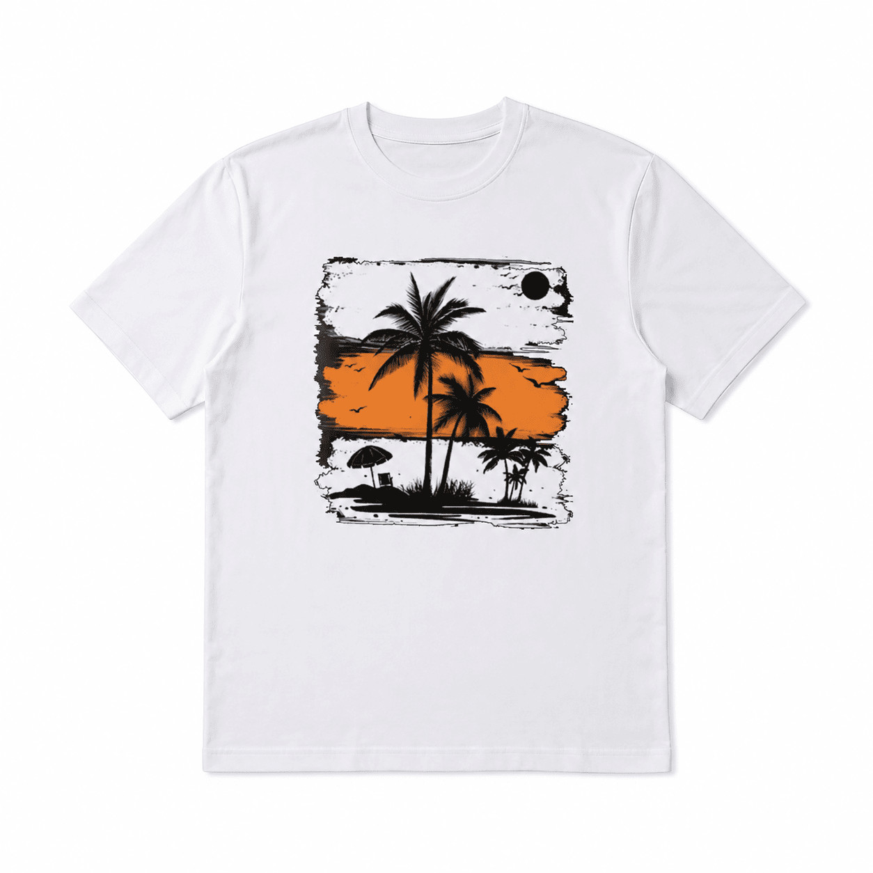 Palm Tree Graphic T-Shirt Tropical Beach Summer Vacation Casual Tee