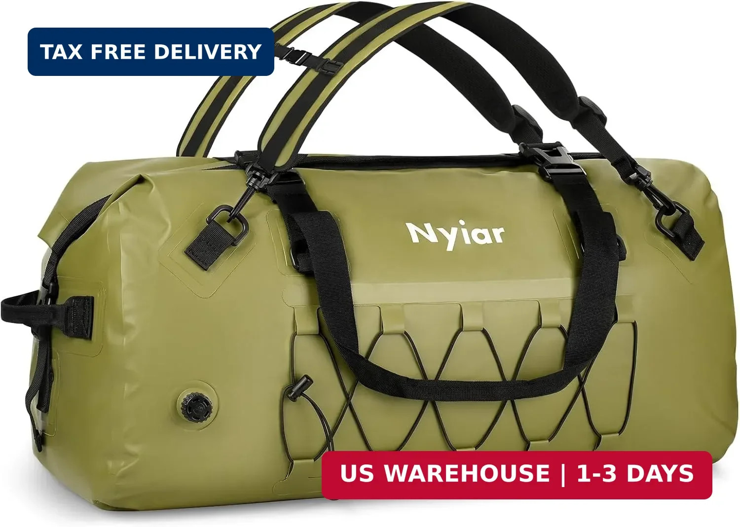 60L Waterproof Duffel Bag Motorcycle Dry Bag Backpack, Heavy-Duty Roll-Top Water